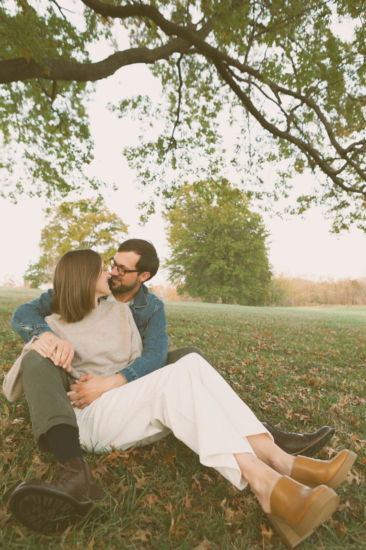 Romantic Autumn Couples Session at Stephens Lake Park Columbia MO110523--0008