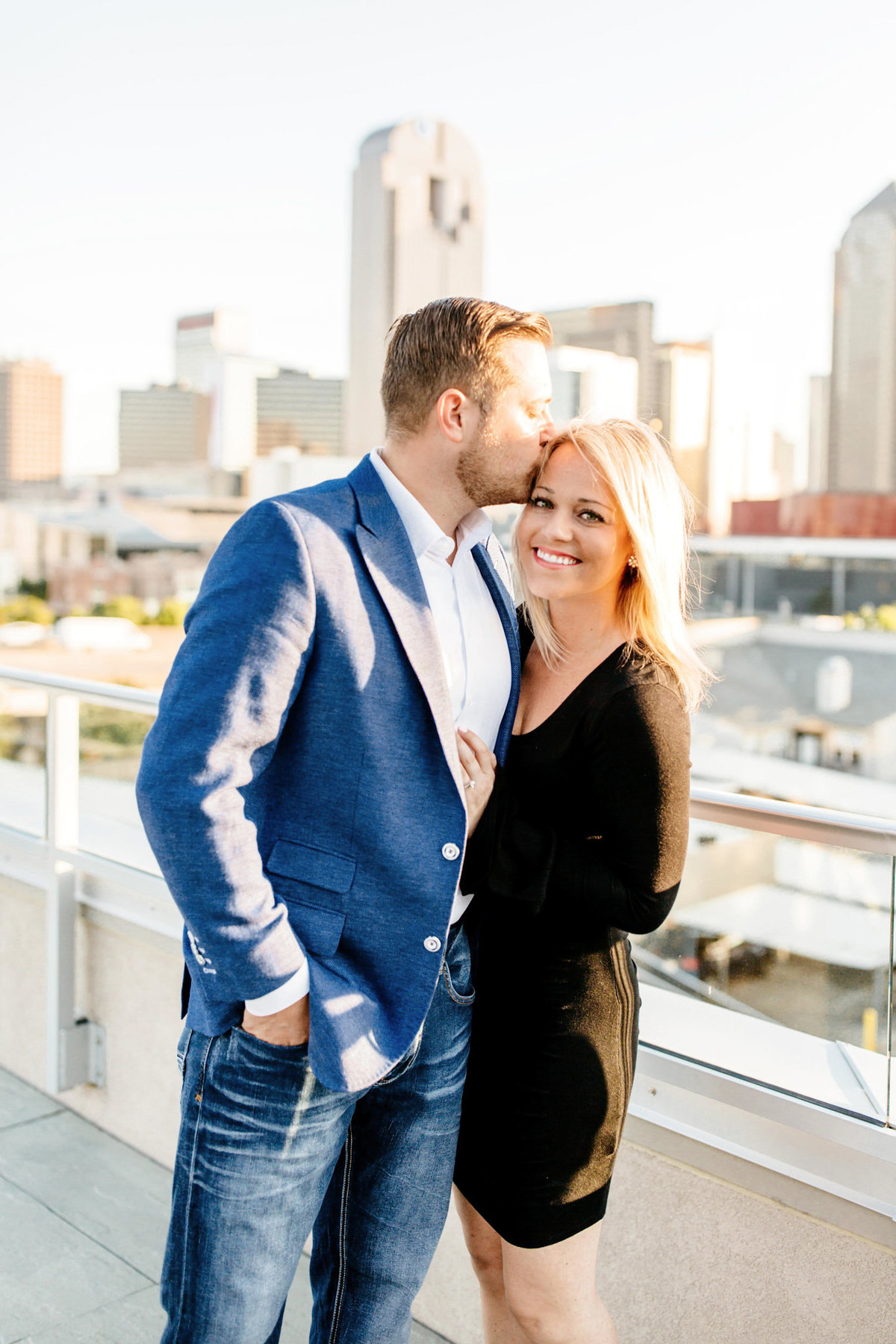 Eric & Megan - Downtown Dallas Rooftop Proposal & Engagement Session-66