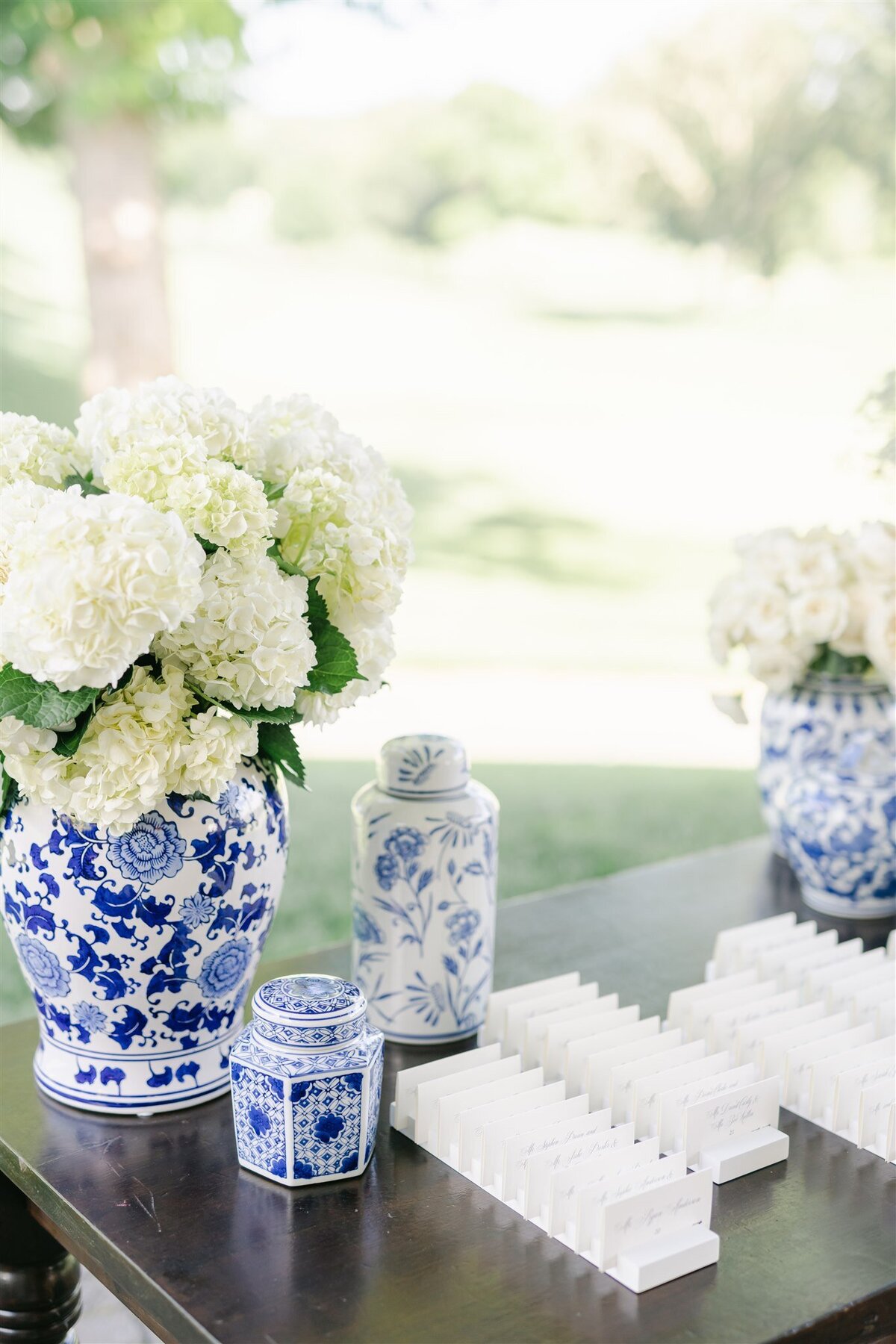 7-Blue and White Ginger Jar Escort Card Display-Oak Hill Country Club Wedding-Verve Event Co (2)
