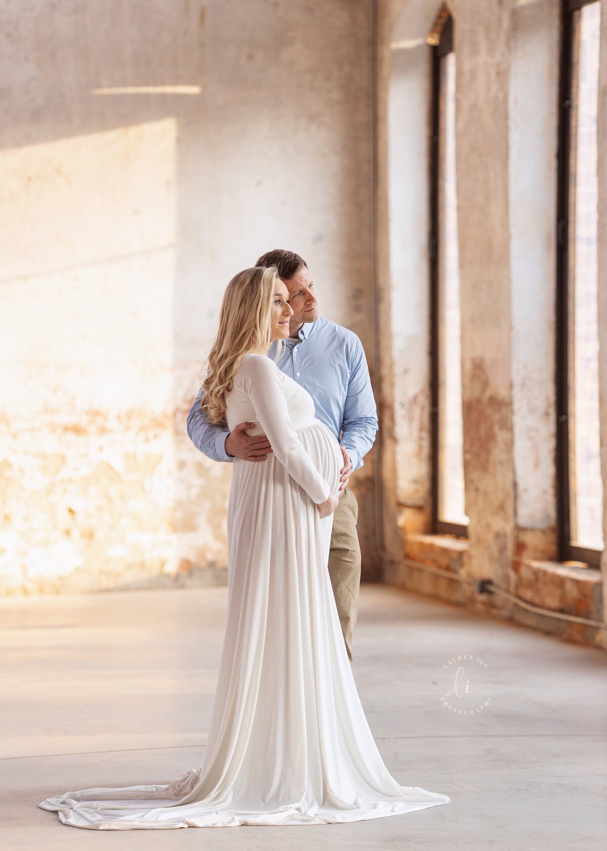 Maternity session at The Providence Cotton Mill in Maiden, NC