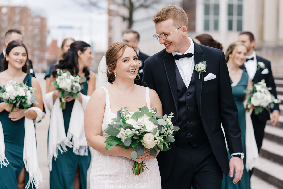 bridal-party-walking-happy-mellon-institute