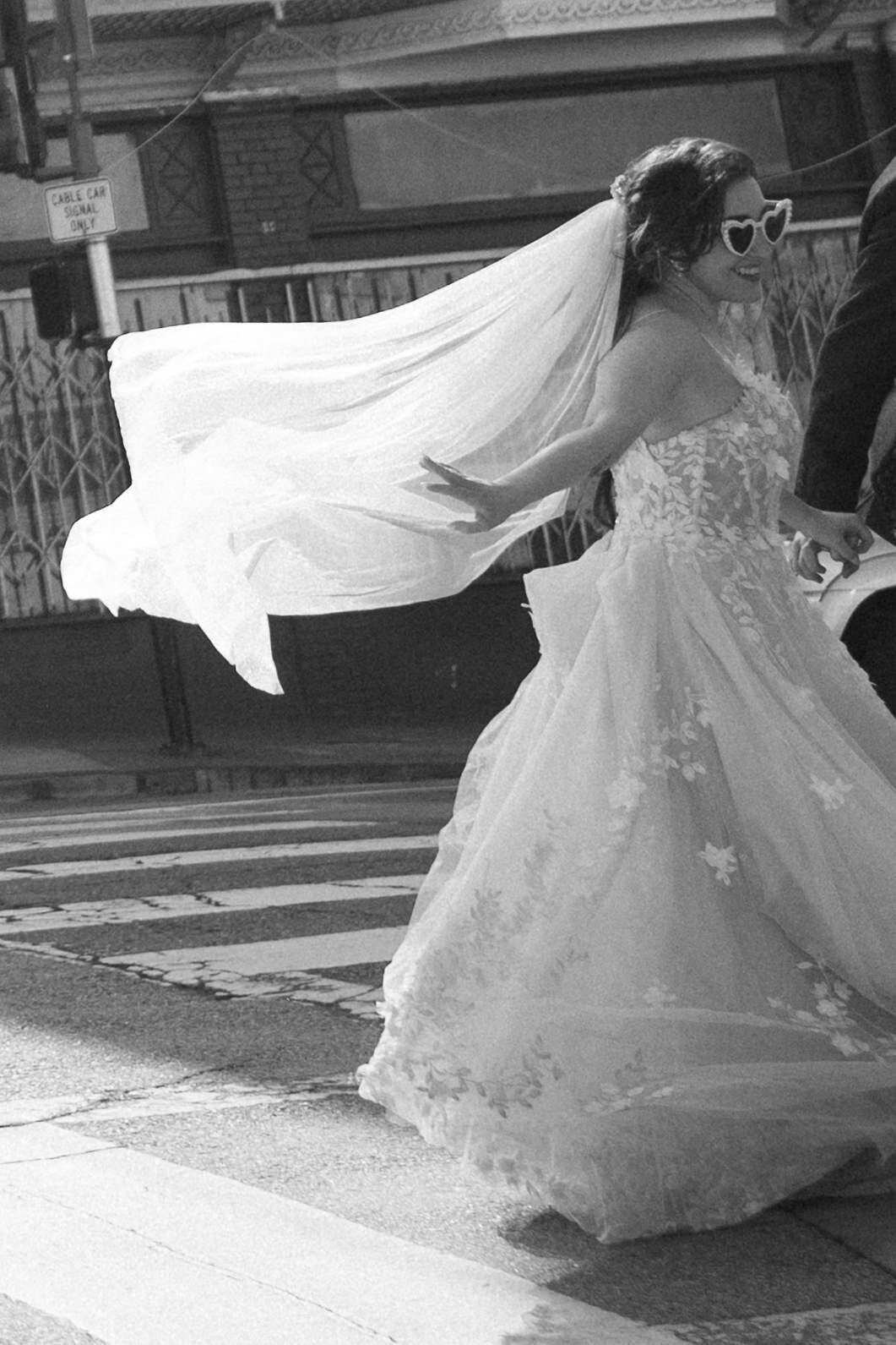 Bride and Groom in China Town in San Francisco, California