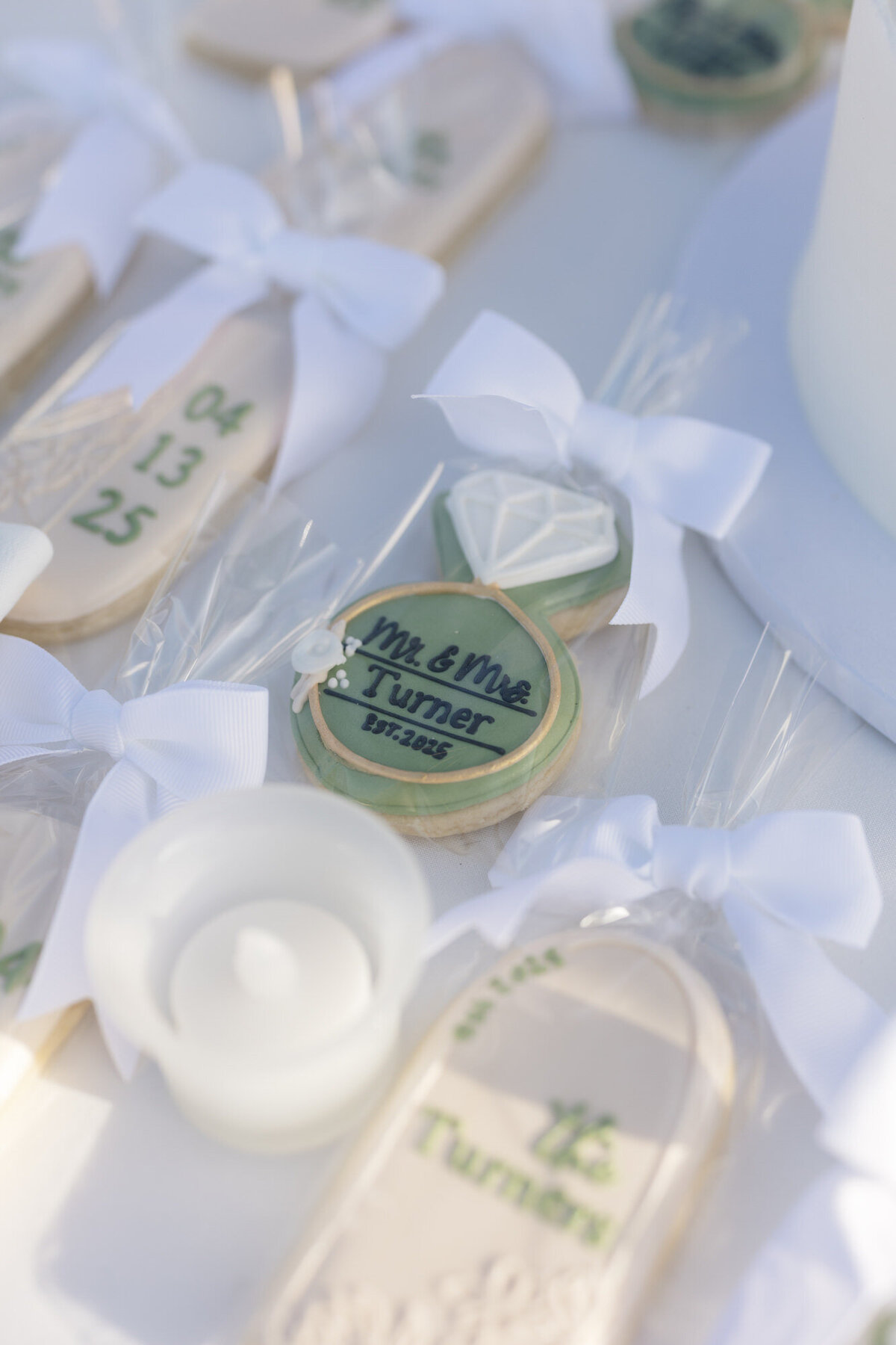 Custom wedding day cookies at Hilton Beachfront Resort Santa Barbara