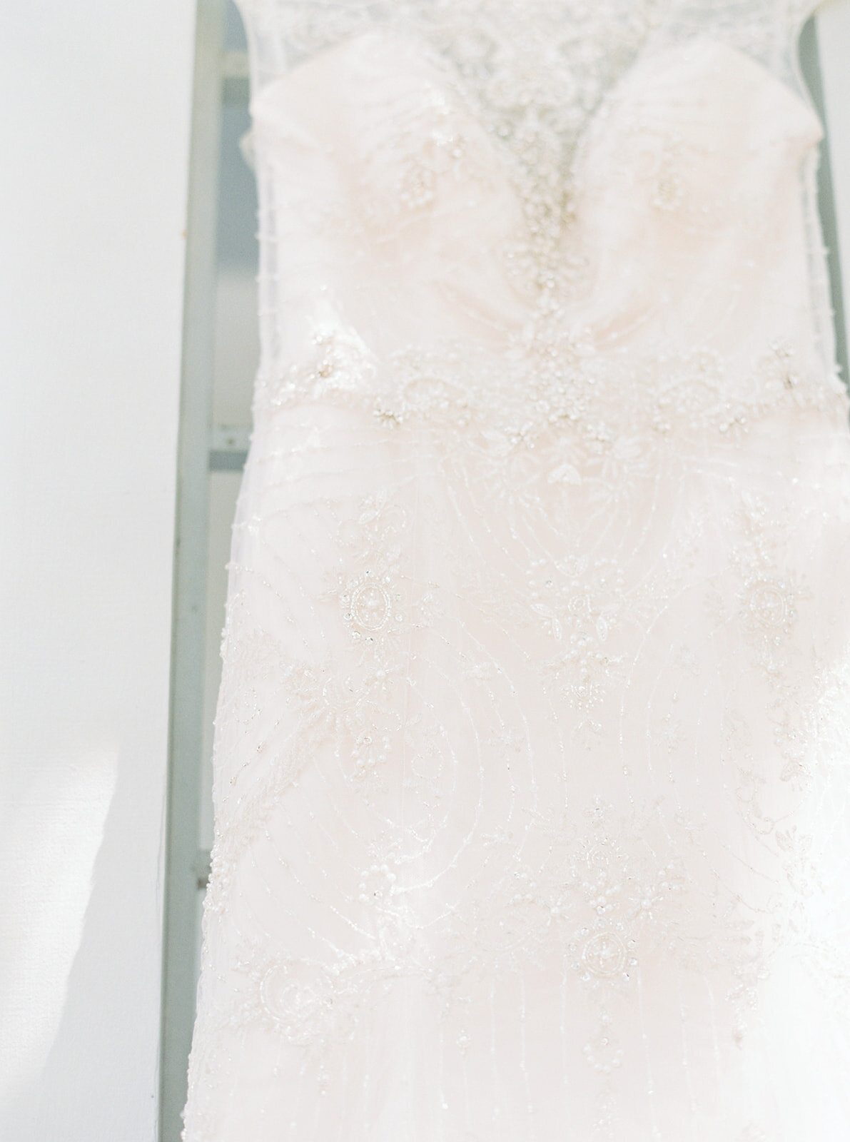 close up of wedding dress with lace