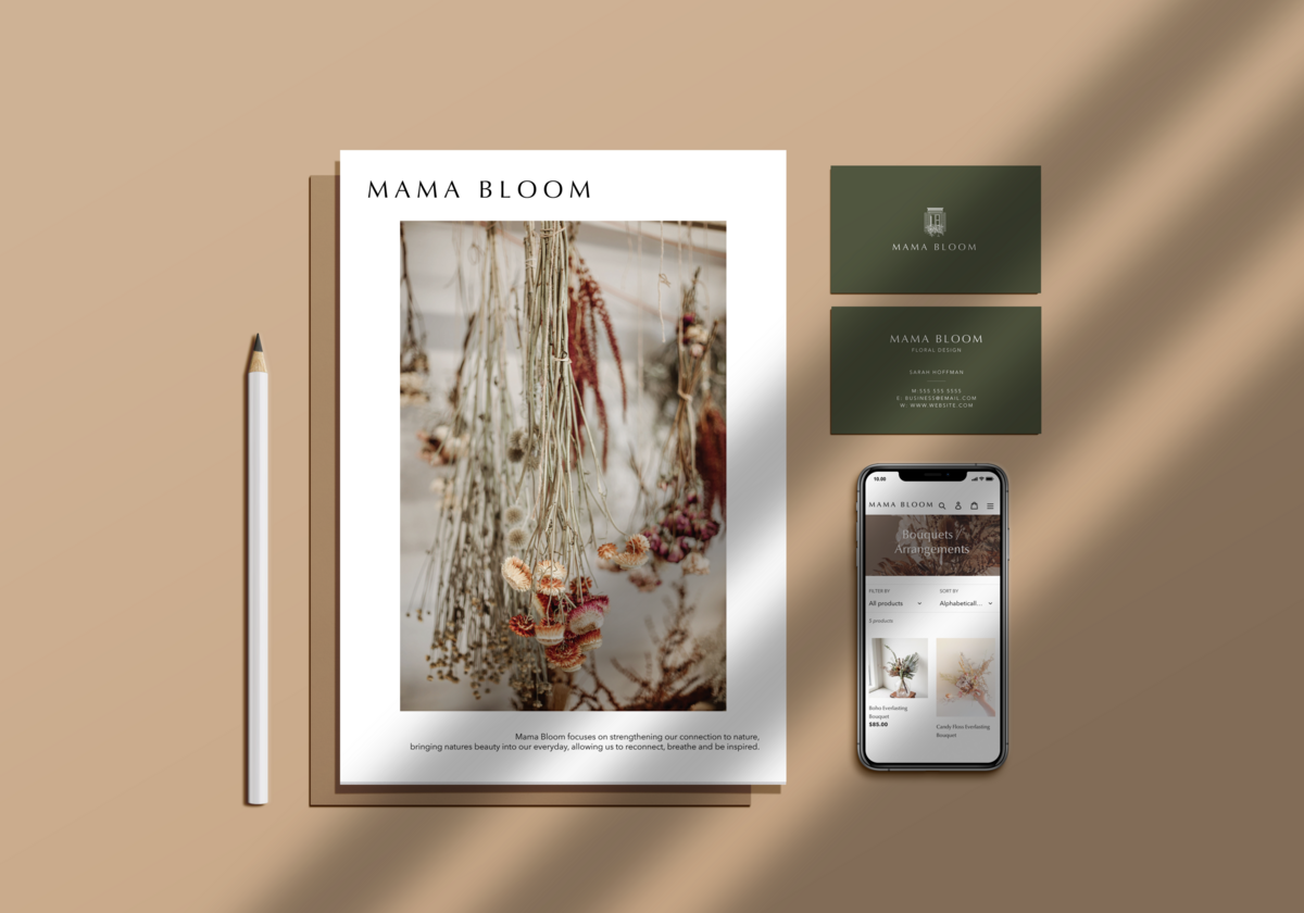 Mama Bloom Stationery design