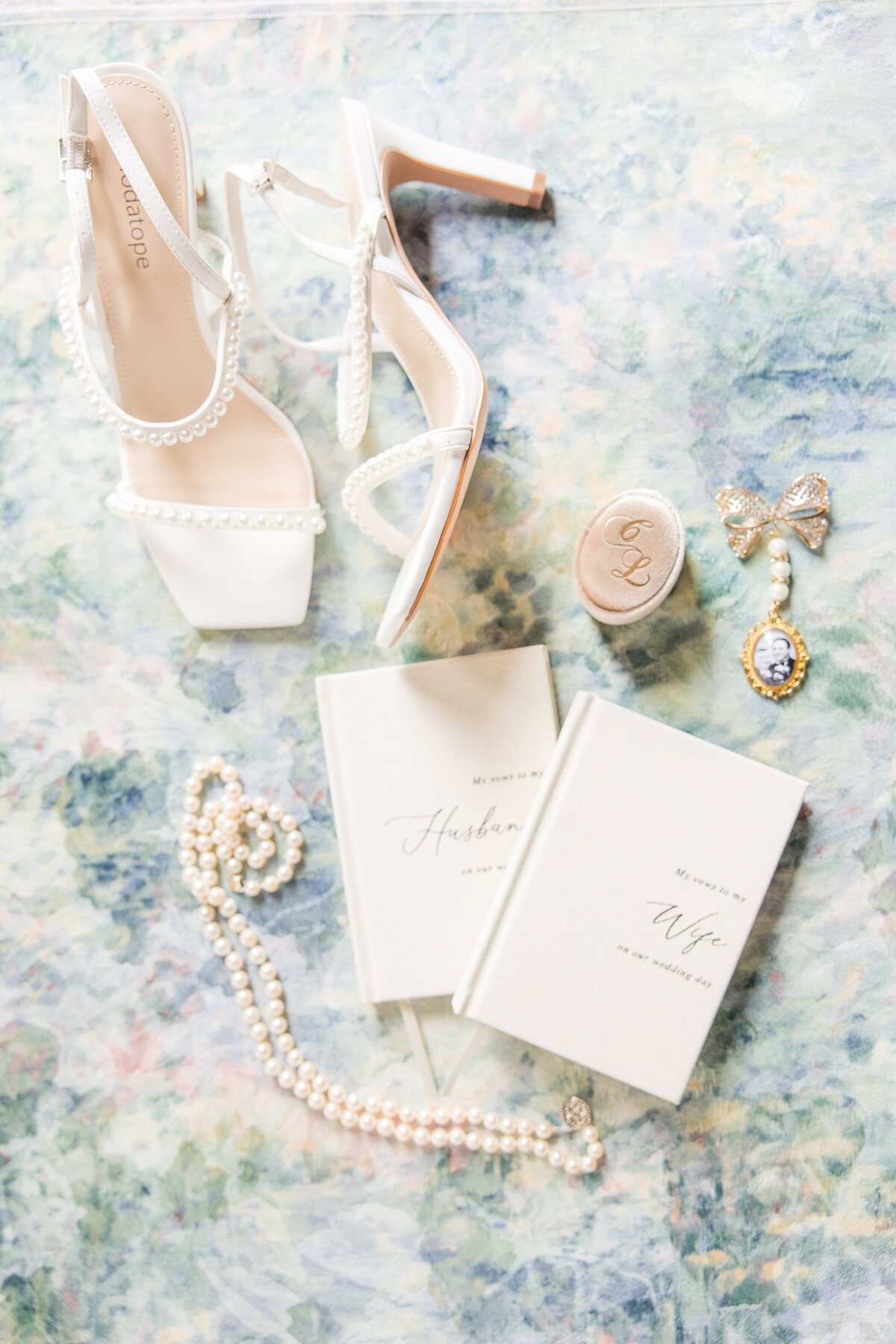 vow books and shoes wedding day
