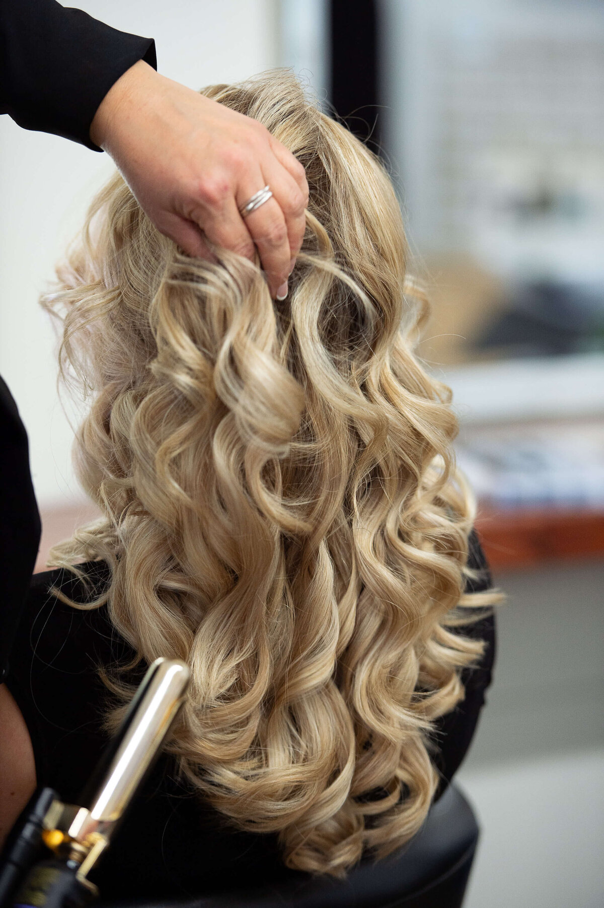 Ottawa brand photos showing blonde curly hair.  Captured on-location at Richardson Hair Design by JEMMAN Photography