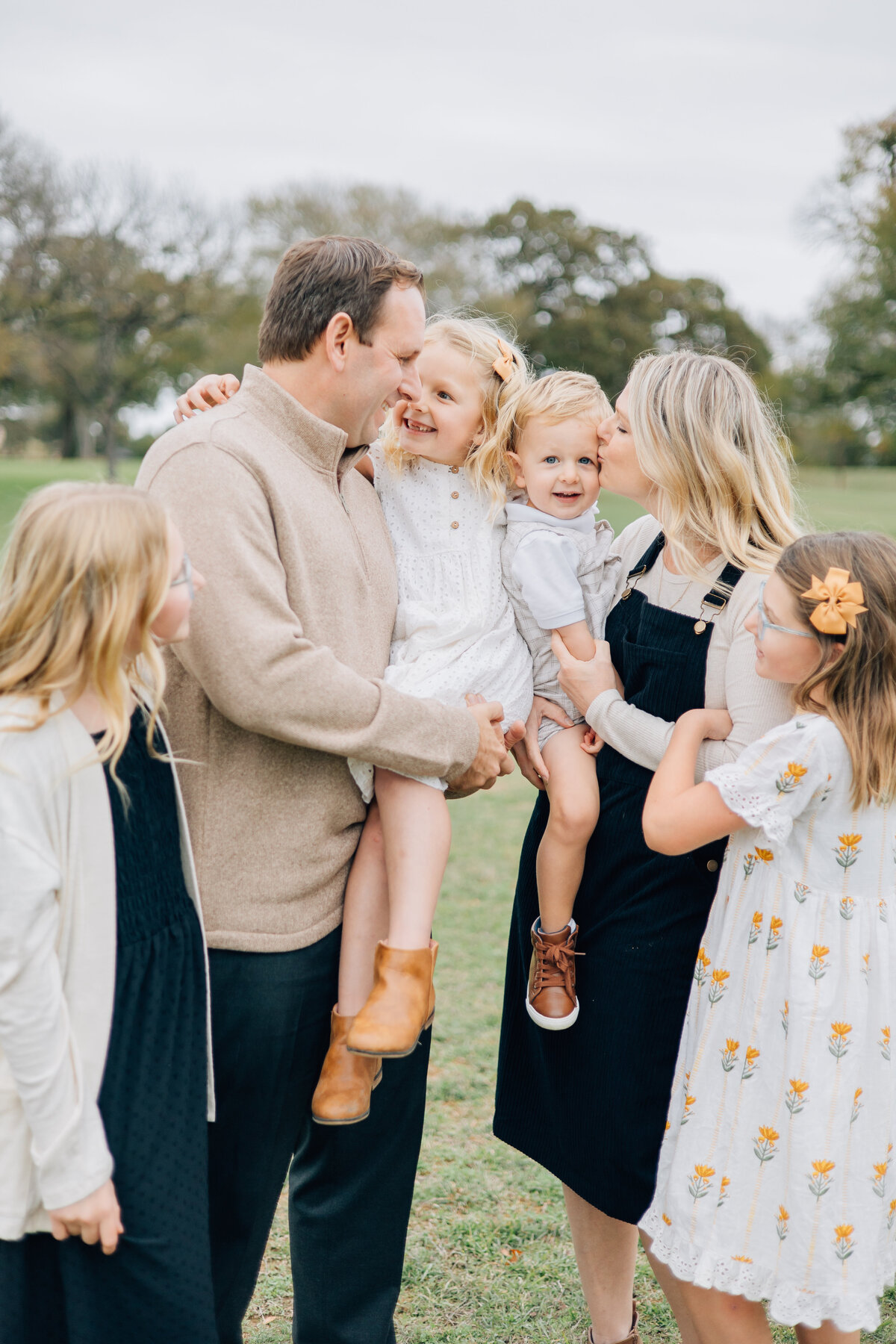 Family session of six located in Flower Mound, TX