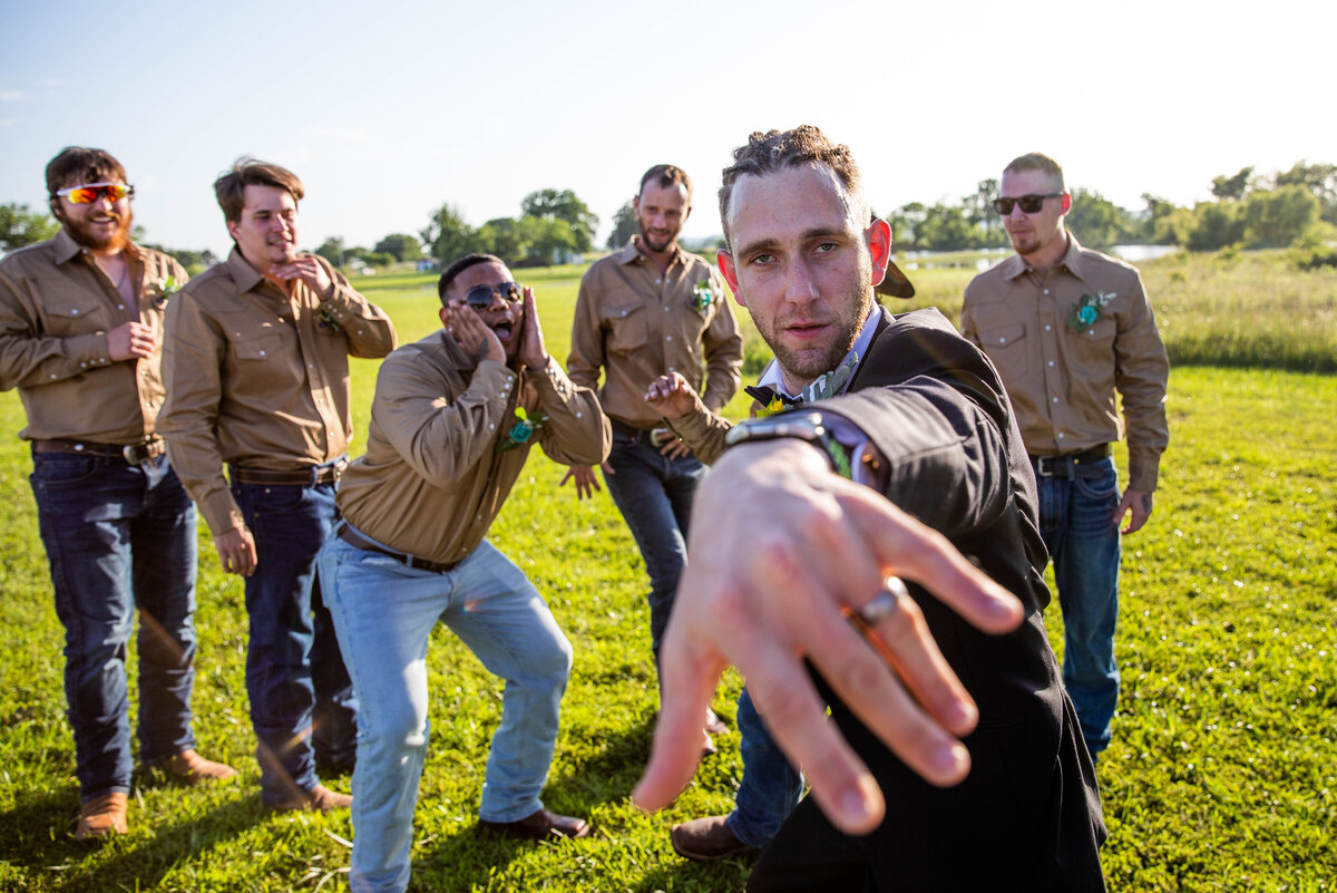 Funny groomsmen photo