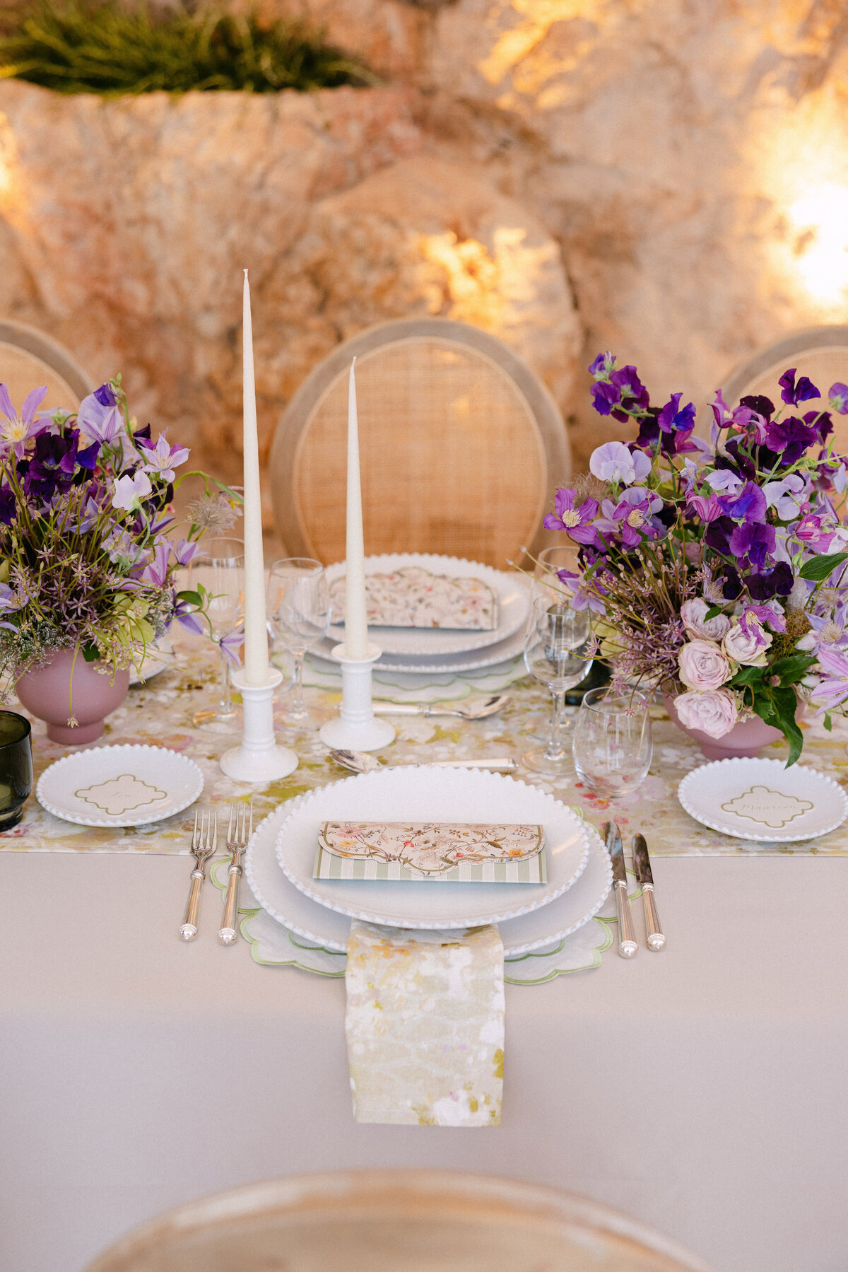 Romantic Tableware & Decoration wedding at le Grand Hotel du Cap Ferrat, A Four Seasons Hotel