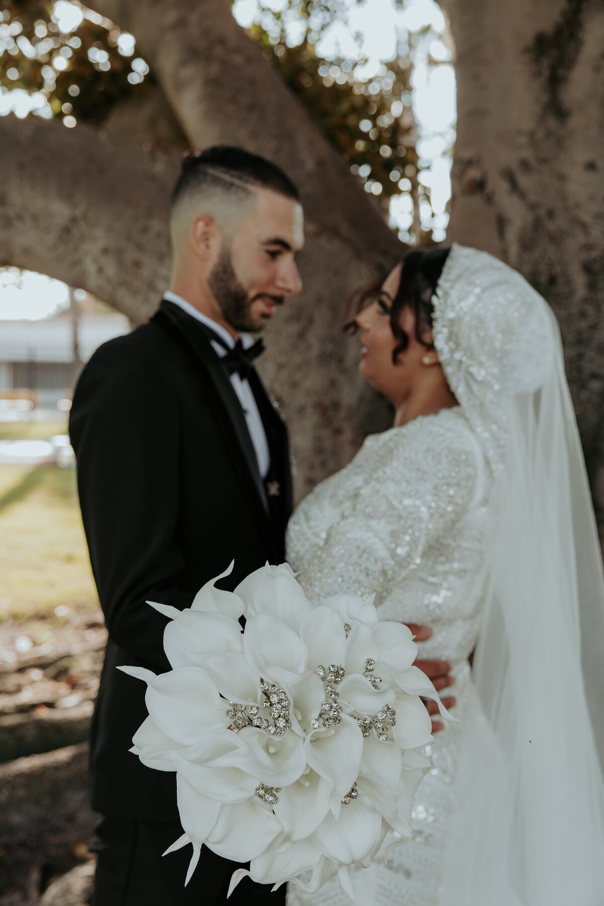 Bride Looking Over Shoulder – Glamorous Arabian Bridal Portrait in LA