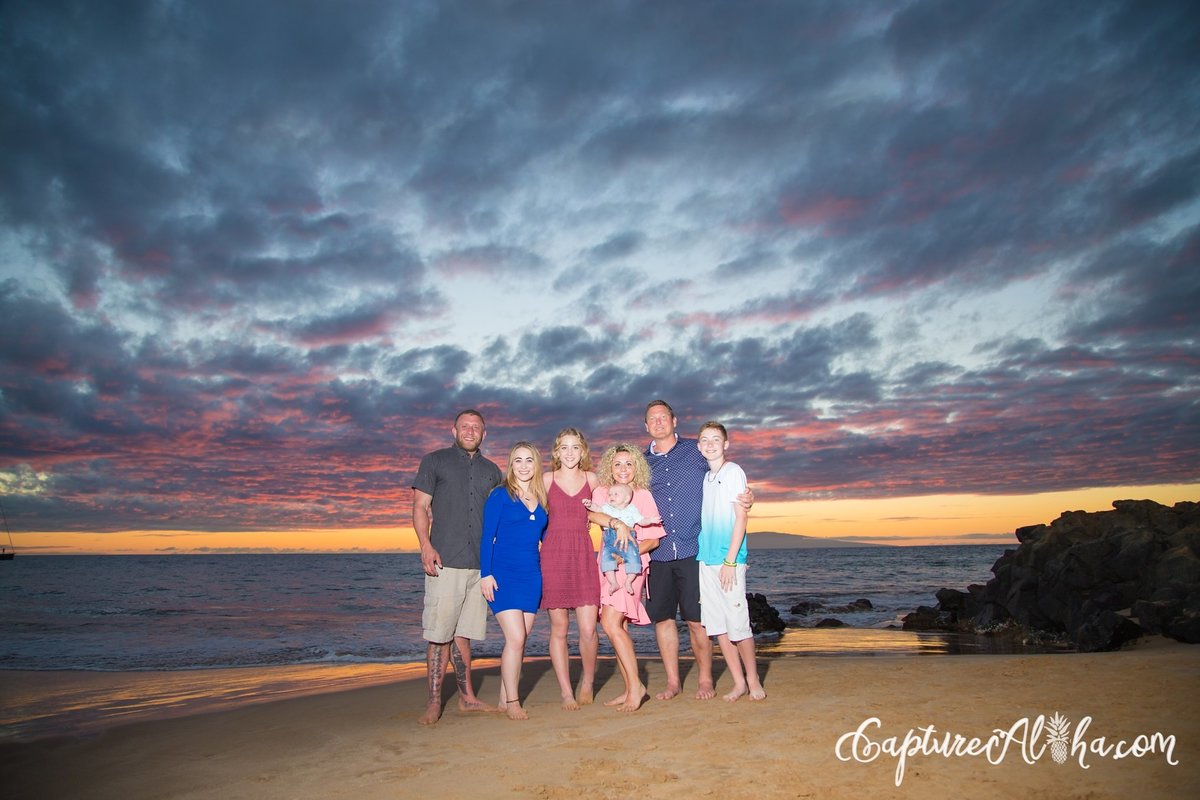 Maui Family Photography at Wailea Beach at Sunset