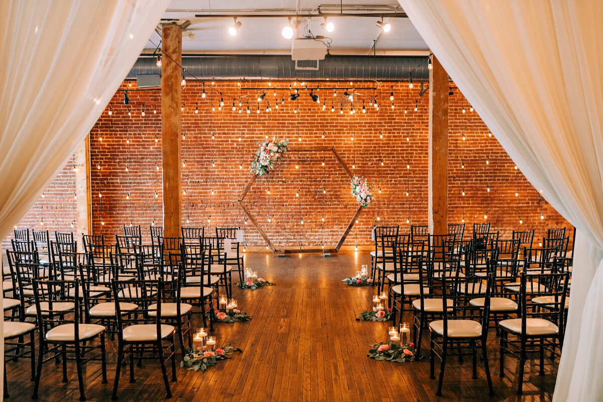 Ceremony Wedding Bistro Lights Hexagon