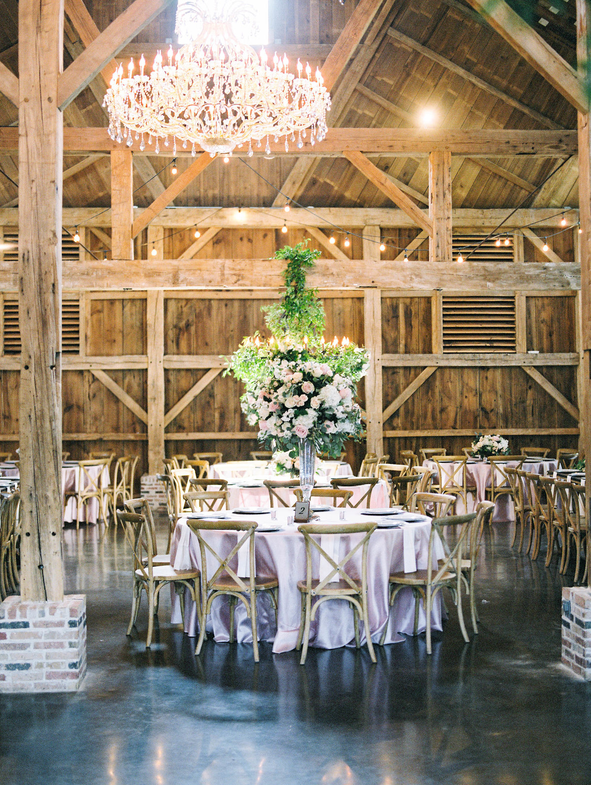 Wedding table settings at Beckendorff Farms- Floral Arrangements