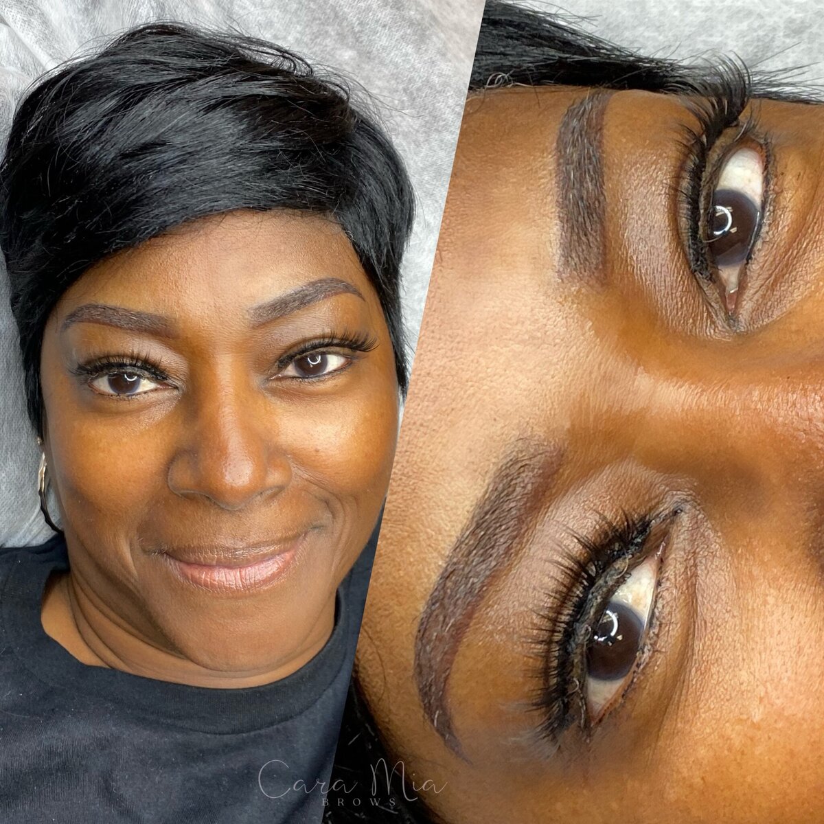 Ombre Powder Brows before and after