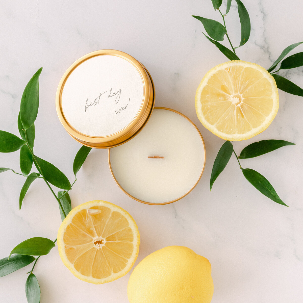 Best Day Ever! Travel Candle Olive Leaf and Lemon 2