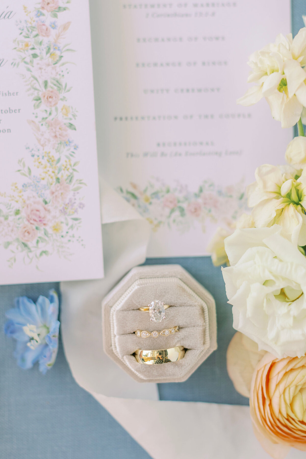Rings and wedding invitations