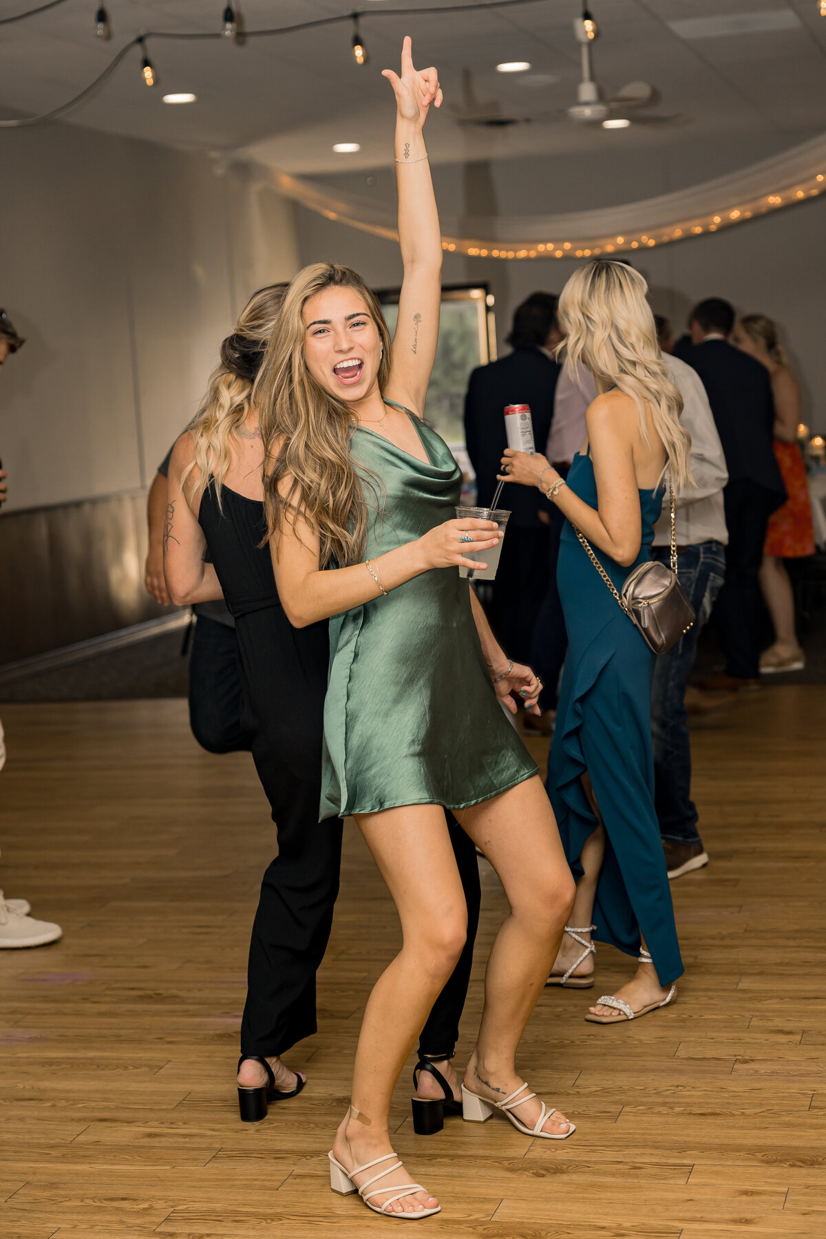 wedding guest dancing in Central MN at wedding reception