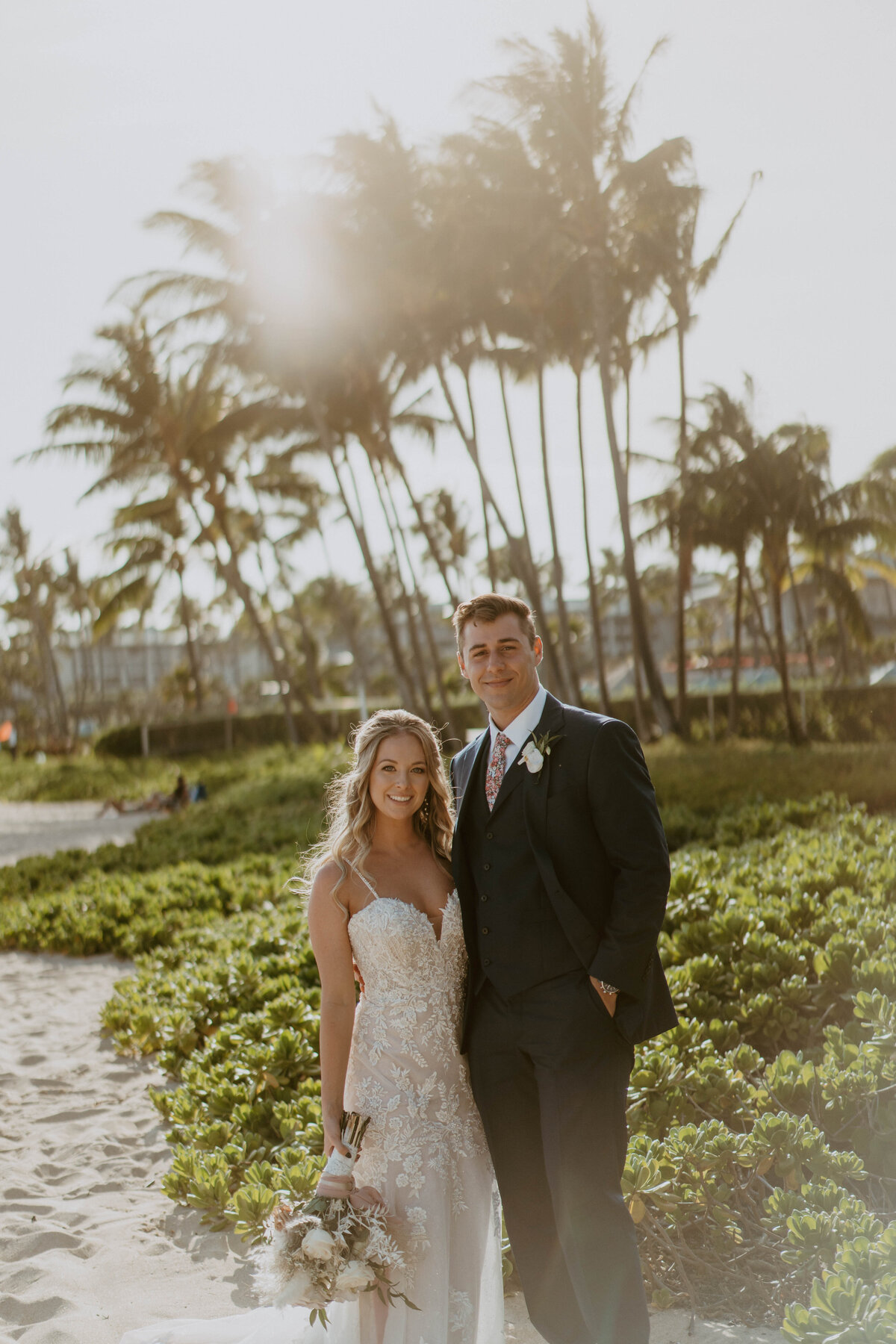 Nicole and Ethan got married at one of the many beautiful beaches in Hawaii.