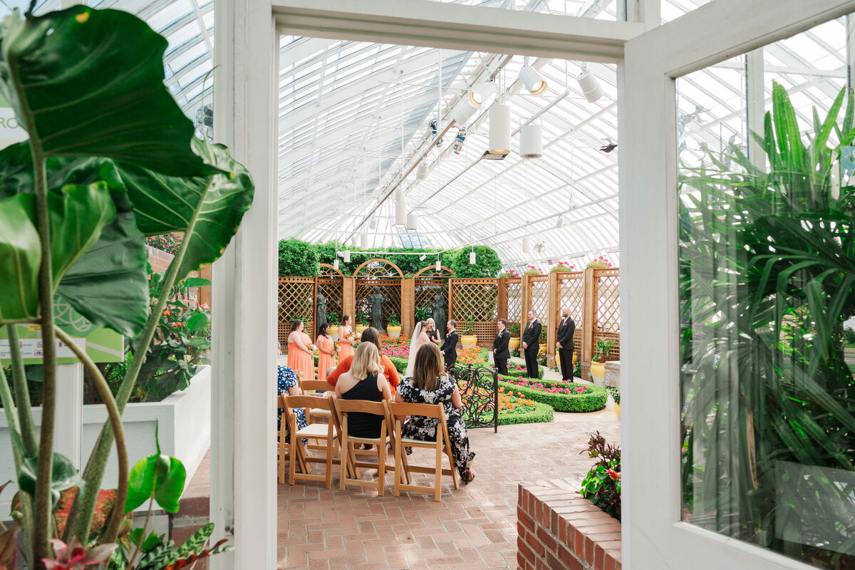small wedding ceremony in phipps conservatory broderie room
