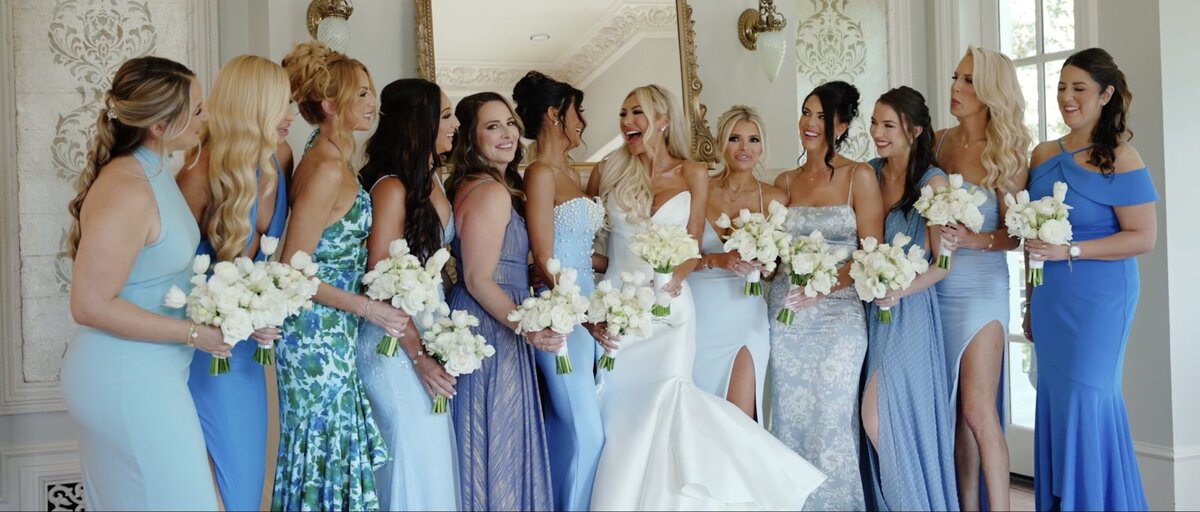 Bridal party enjoying a special moment with the bride.