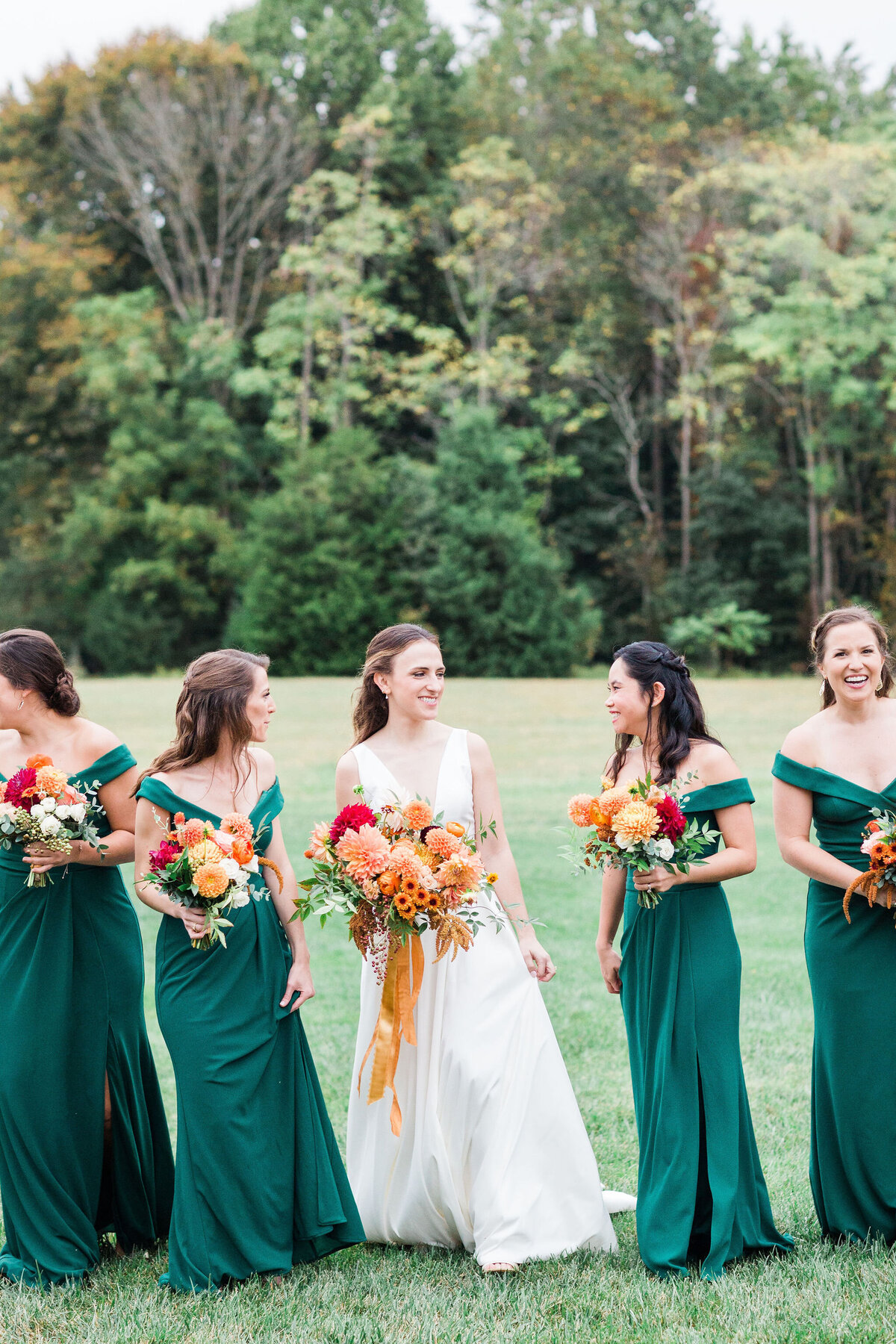 bride with bridemaids