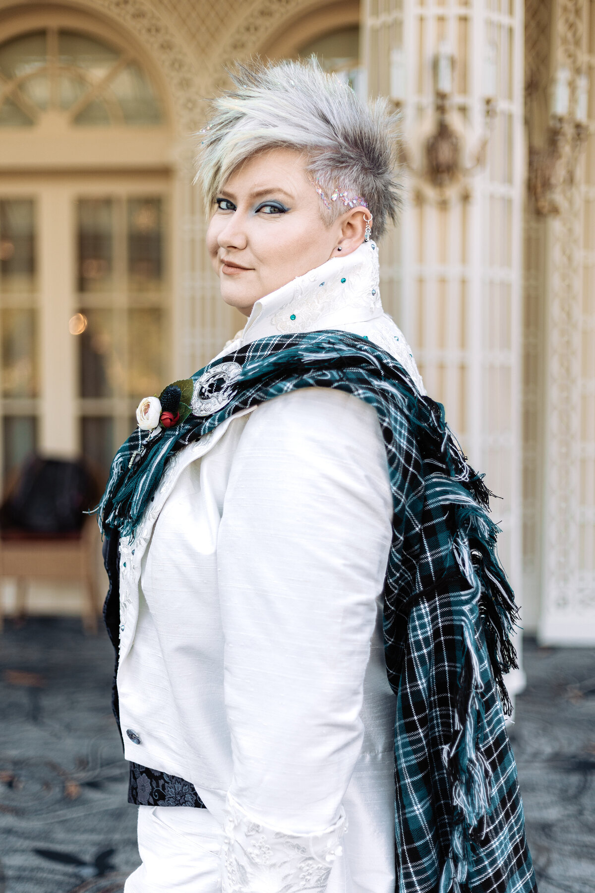 LGBTQ bride shows off her wedding hair