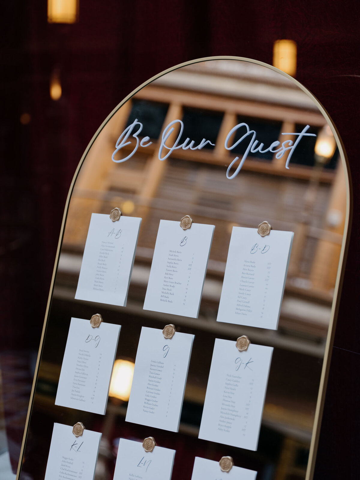 Chic reception table with acrylic accents at The Arcade wedding