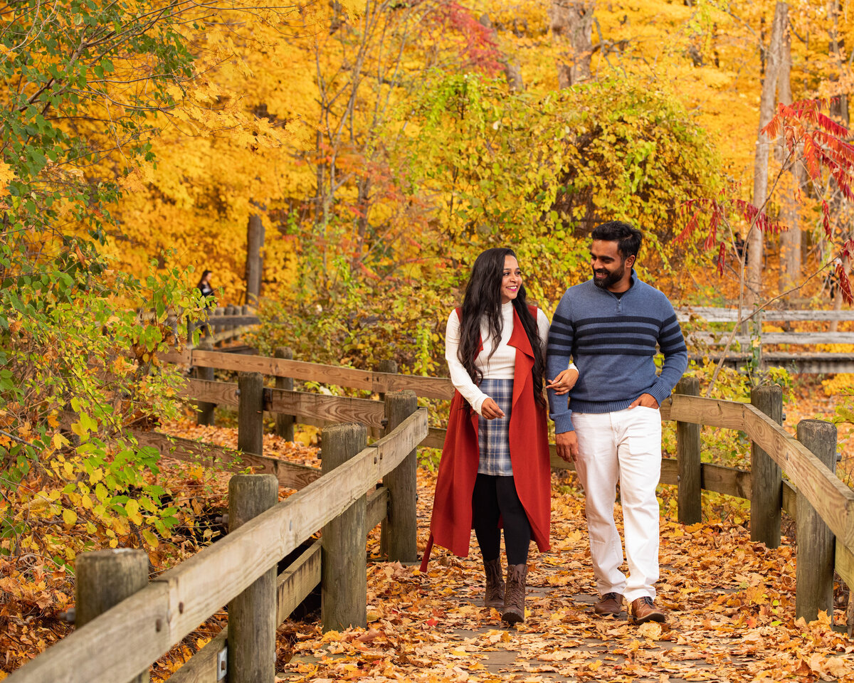 couple photoshoot in maybury state park fall colors pi cture PixMemora studio photography