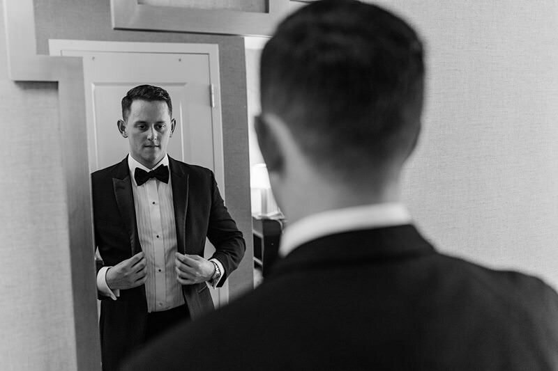 Groom and Groomsmen Getting Ready at DoubleTree, Evansville.051