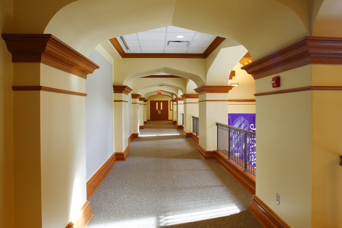 interior view of a corridor at Darlington Middle School