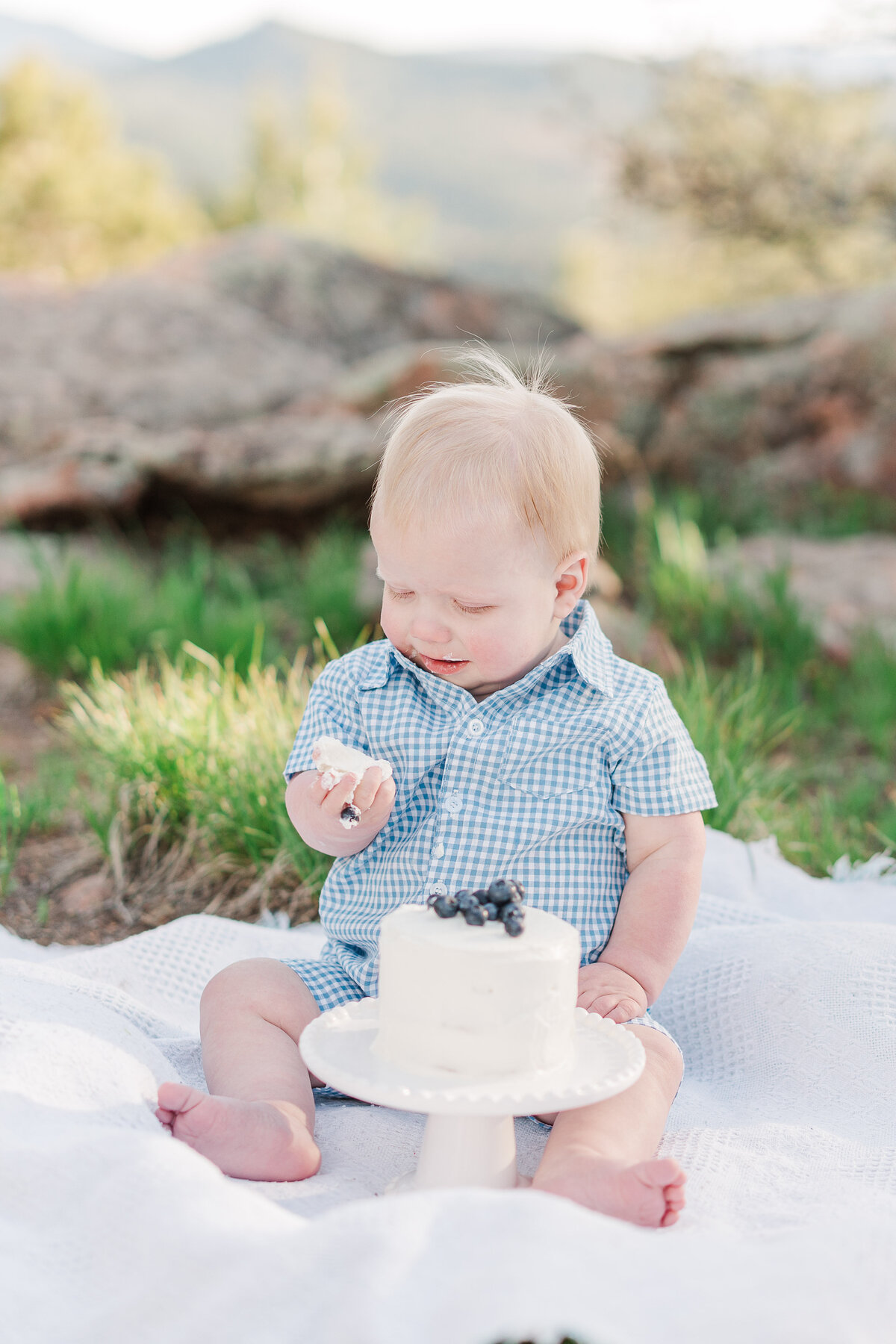 Mountain Family Session Mount Falcon Colorado Spring One Year Milestone Boy Light and Airy Elena Spraguer Photography 0040