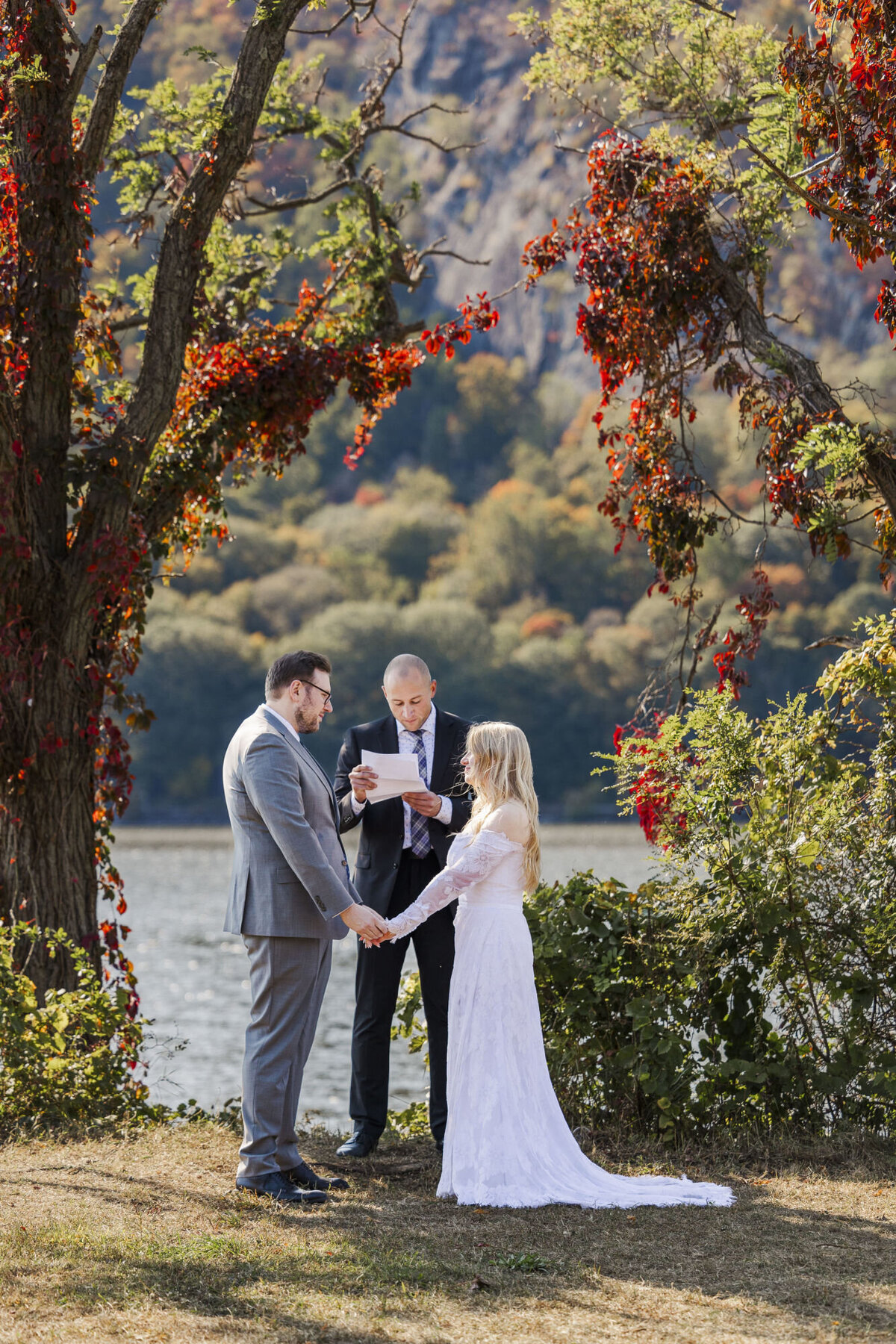 Beacon based Hudson Valley elopement photos with soft light and honest emotion in Cold Spring during the autumn