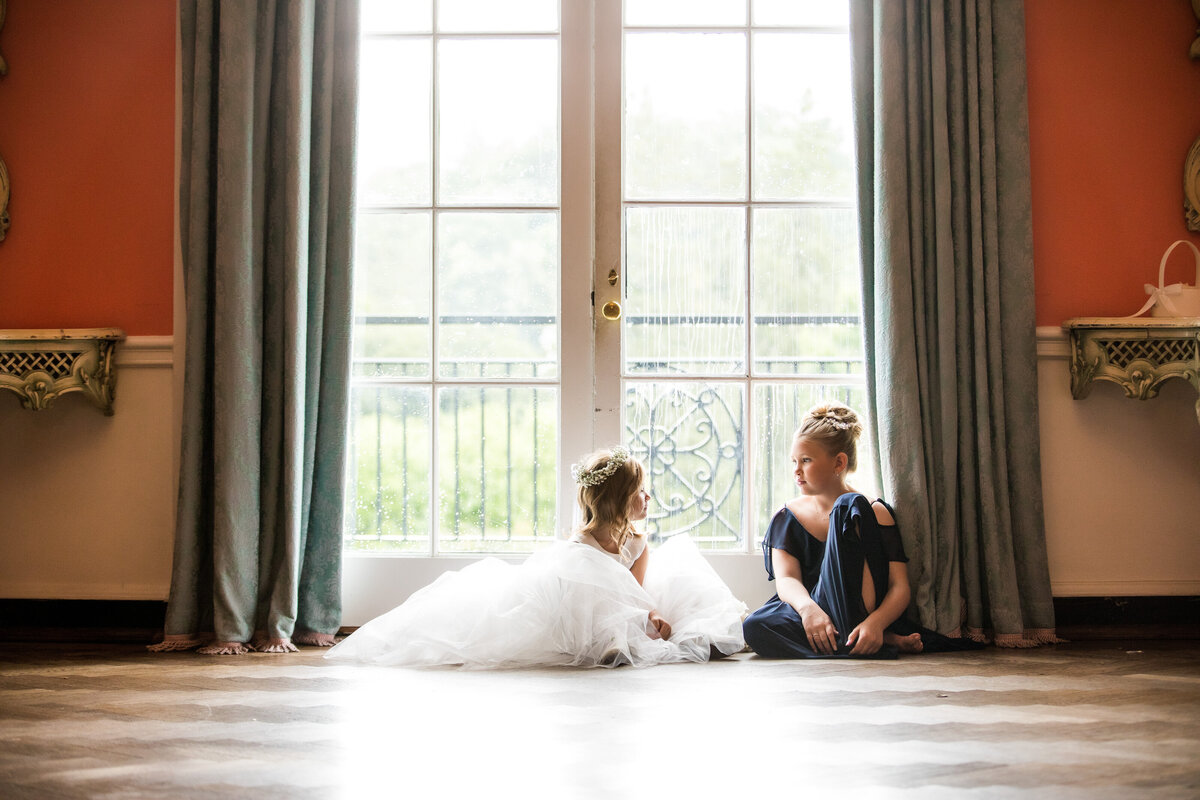 candid moment after a wedding reception at the greenbrier resort