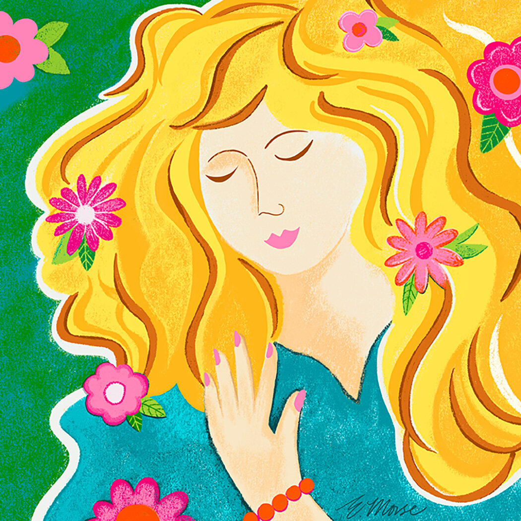 girl with flowers