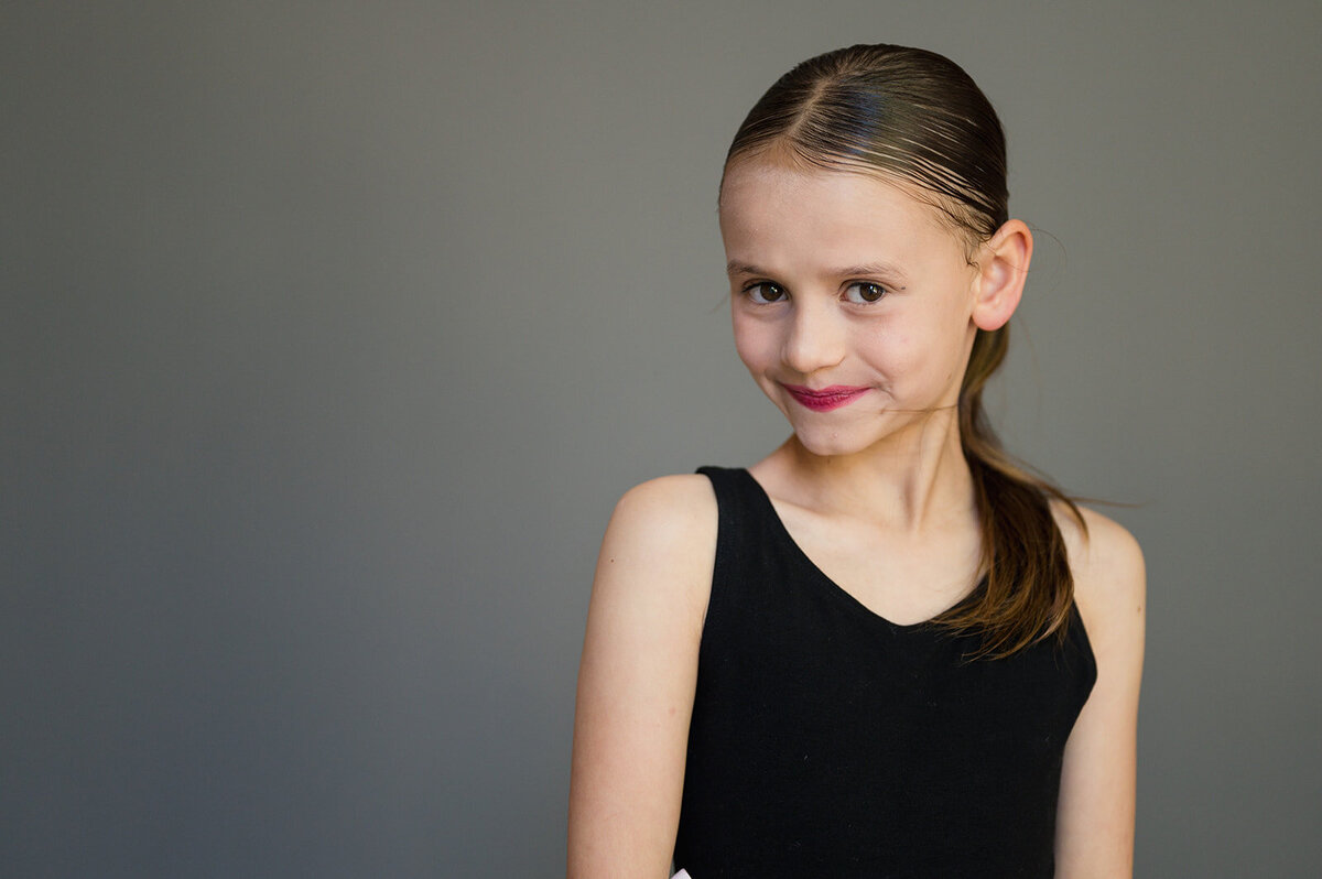 Modern school portrait of an elementary student in natural light, taken in the Berkshires