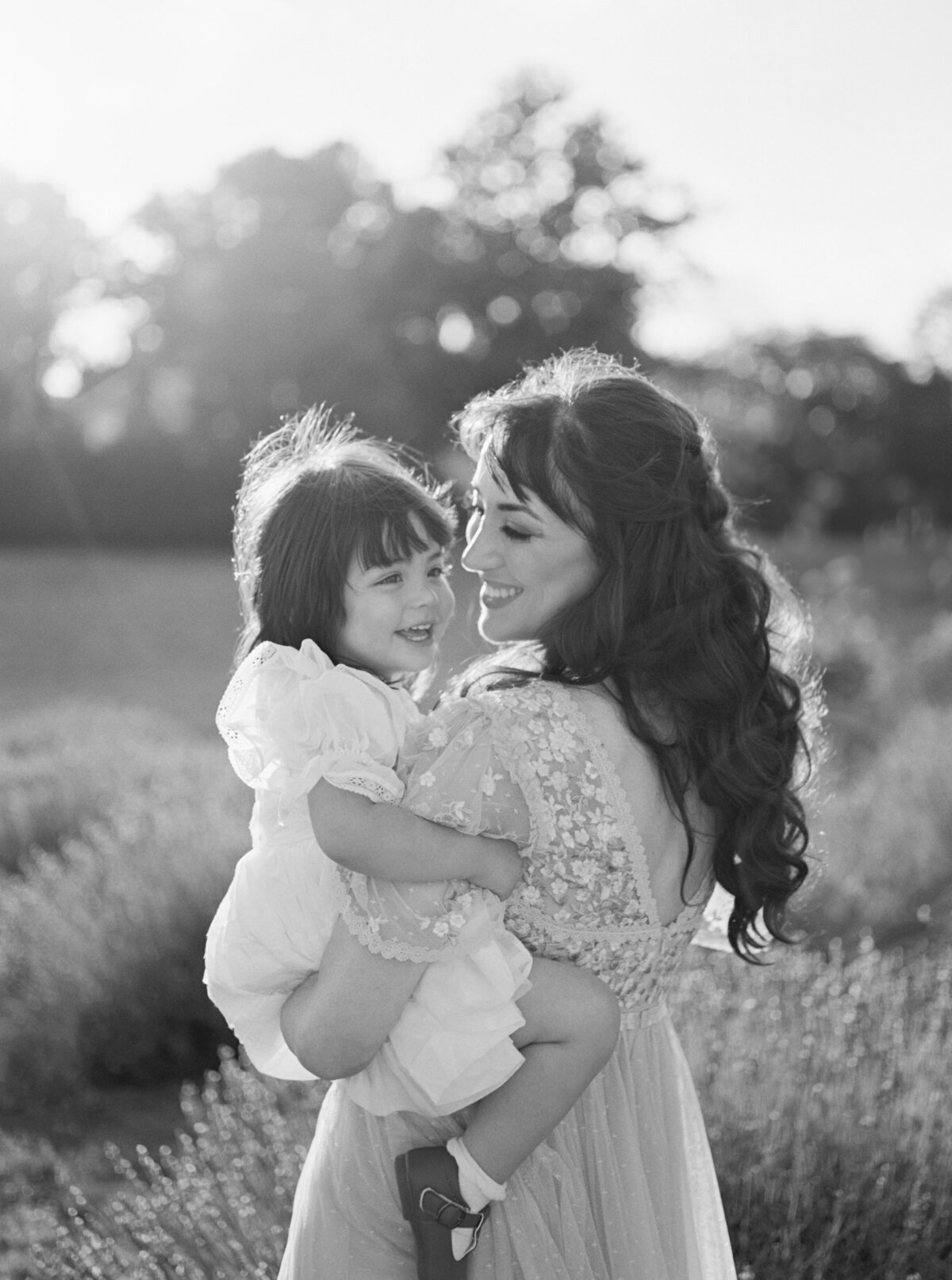 lavender field family photographer northern virginia black and white film photo