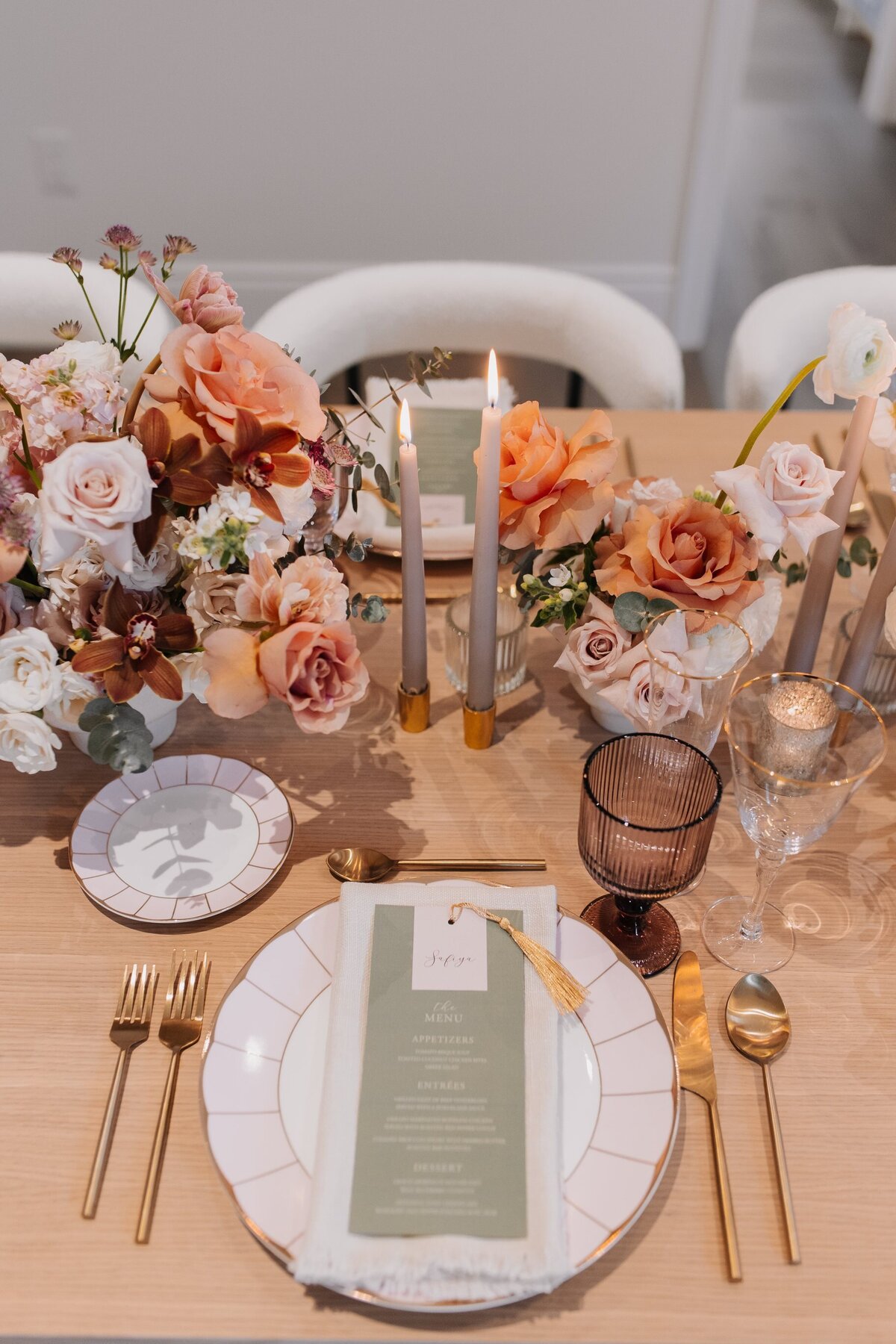 Green wedding menu & placecard 2