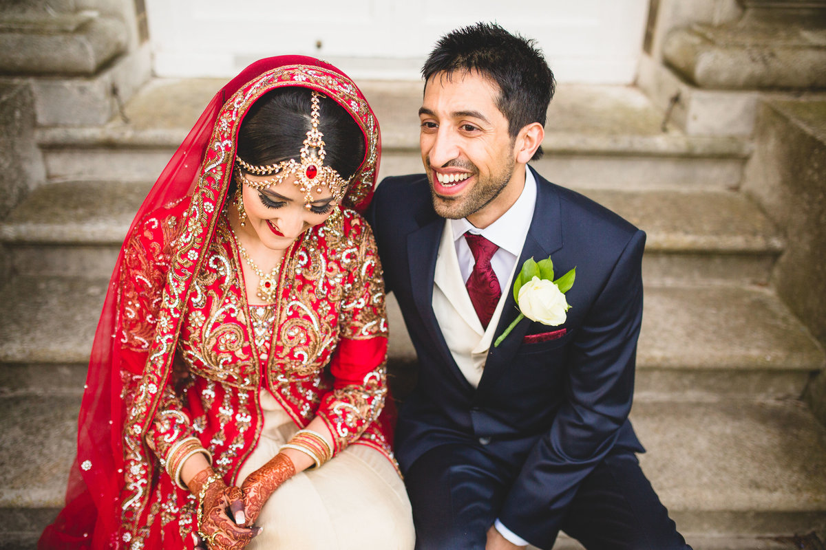 asian wedding photos steps bride groom