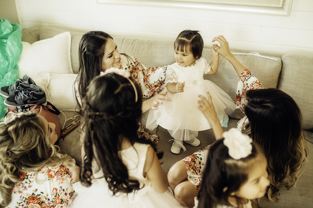Wedding Photograph Of Children and a Toddler in Dresses Los Angeles