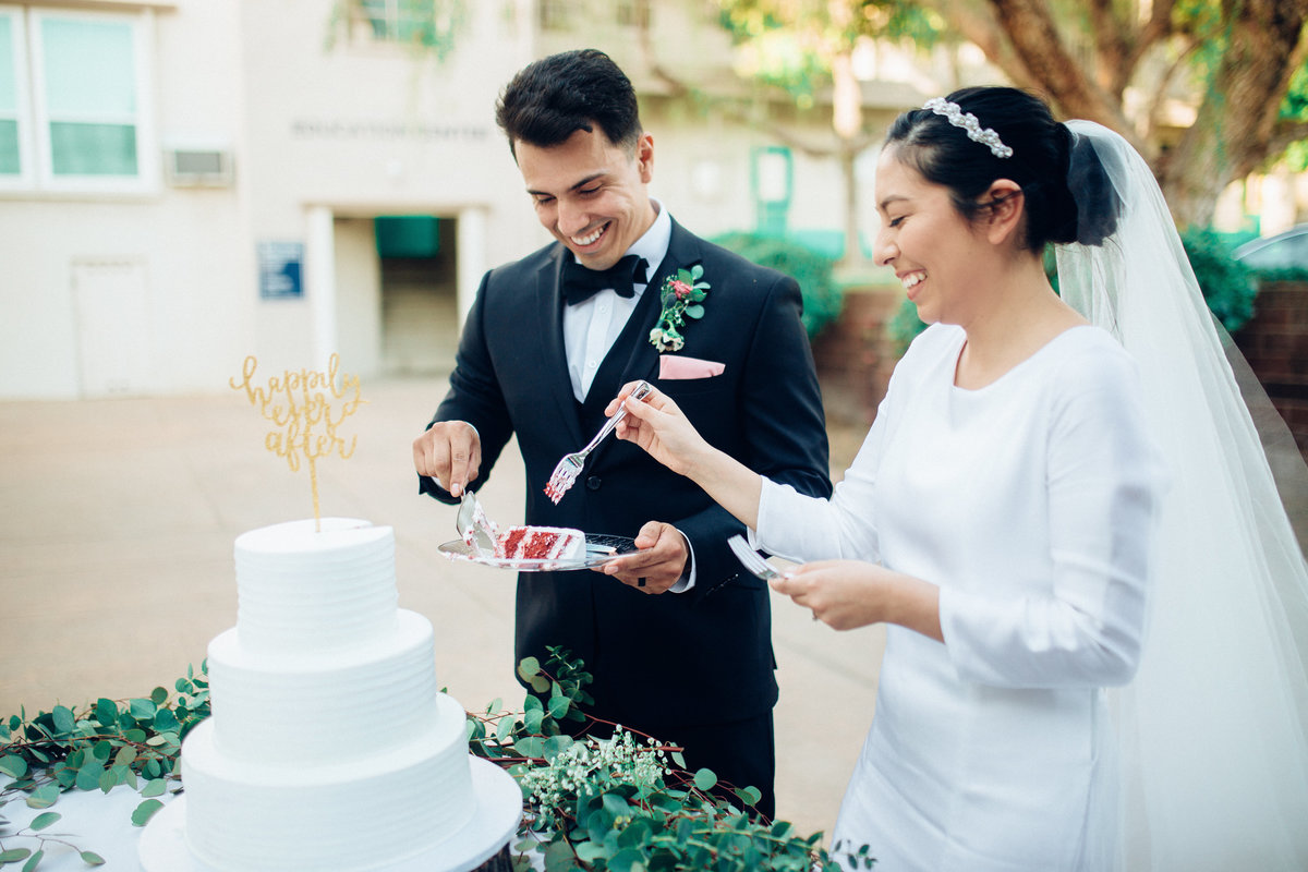 Couple Eating Cake Together In California