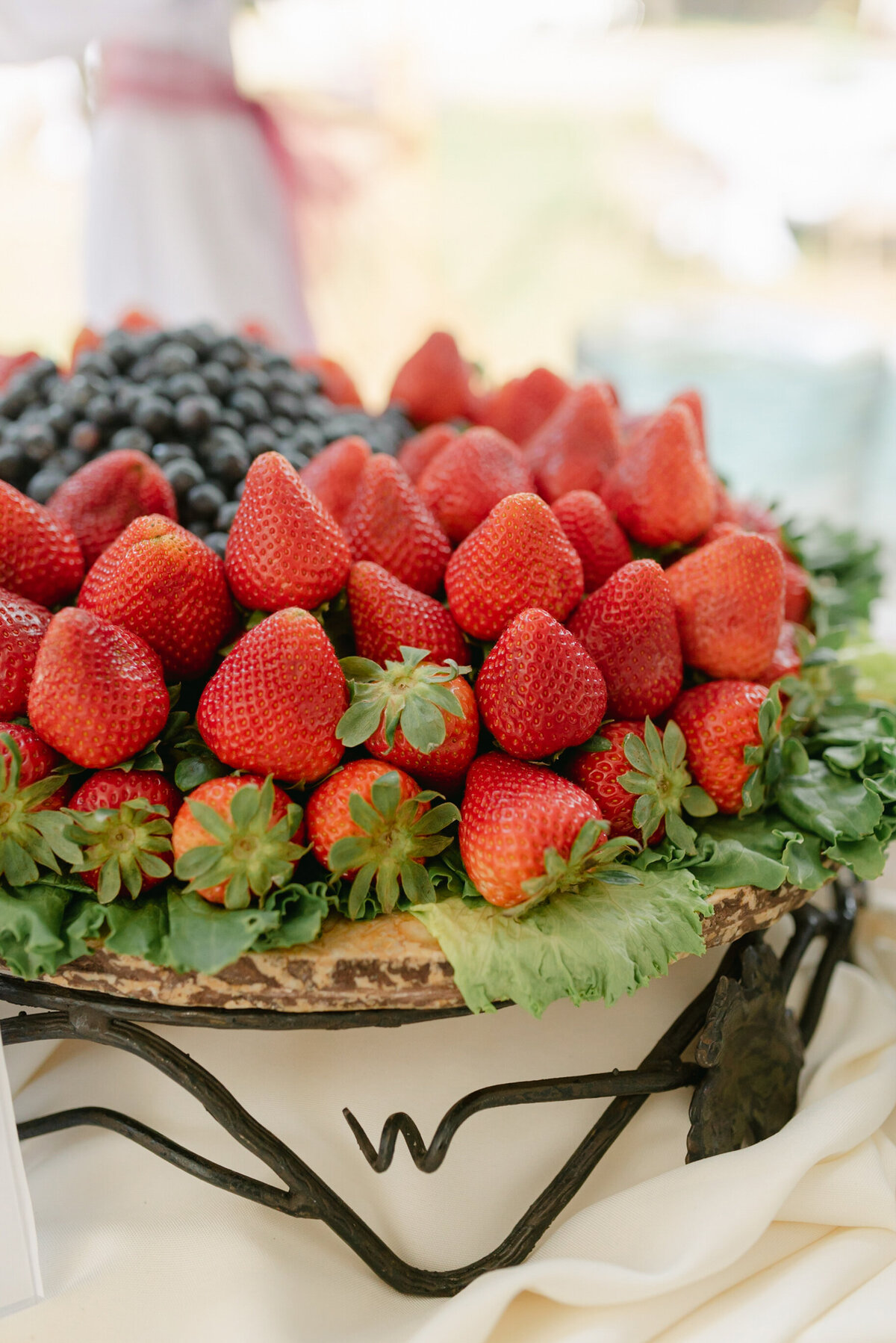 assorted fruit platter at wedding reception