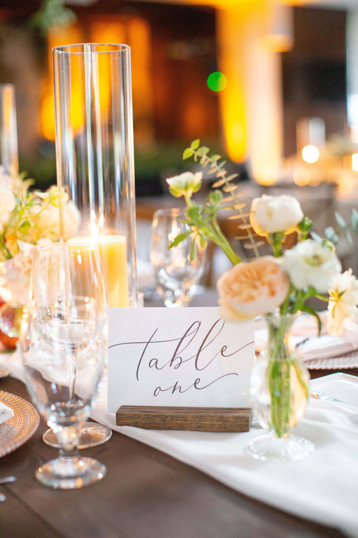 close up of table number at wedding reception at aspen meadows