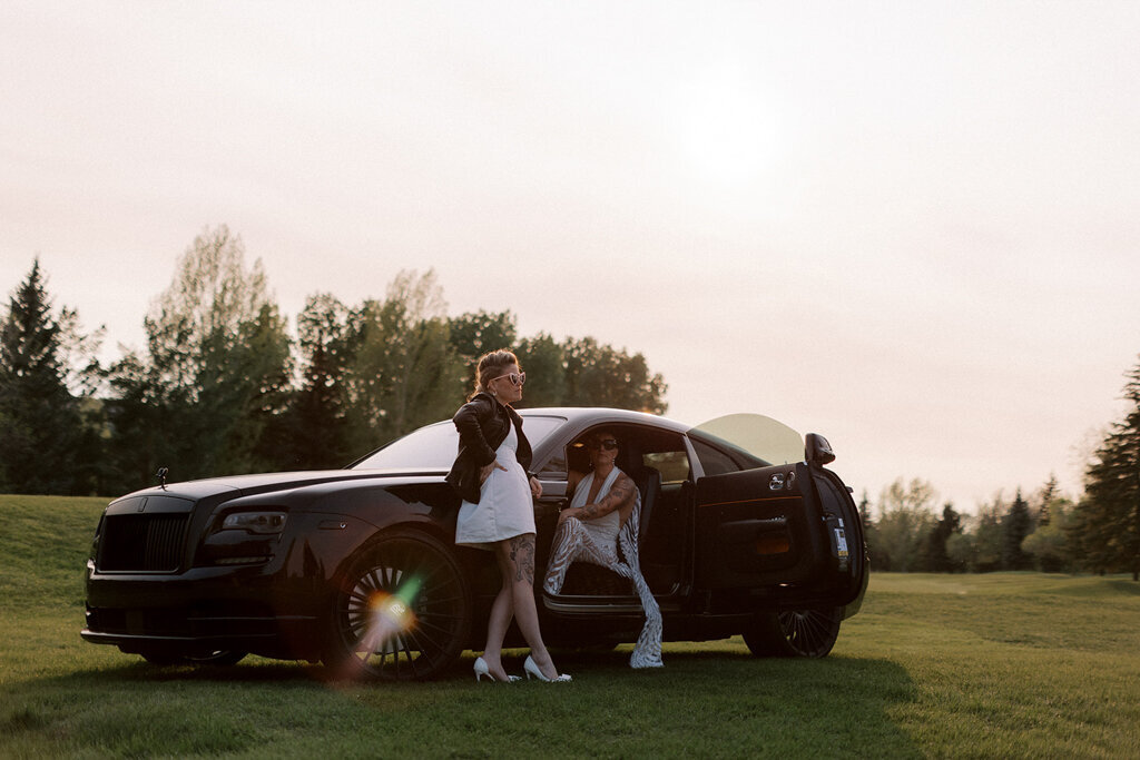 Sunset photos at Sugar Pine Island, a romantic wedding venue in Foothills, Alberta, featured on the Brontë Bride Vendor Guide.