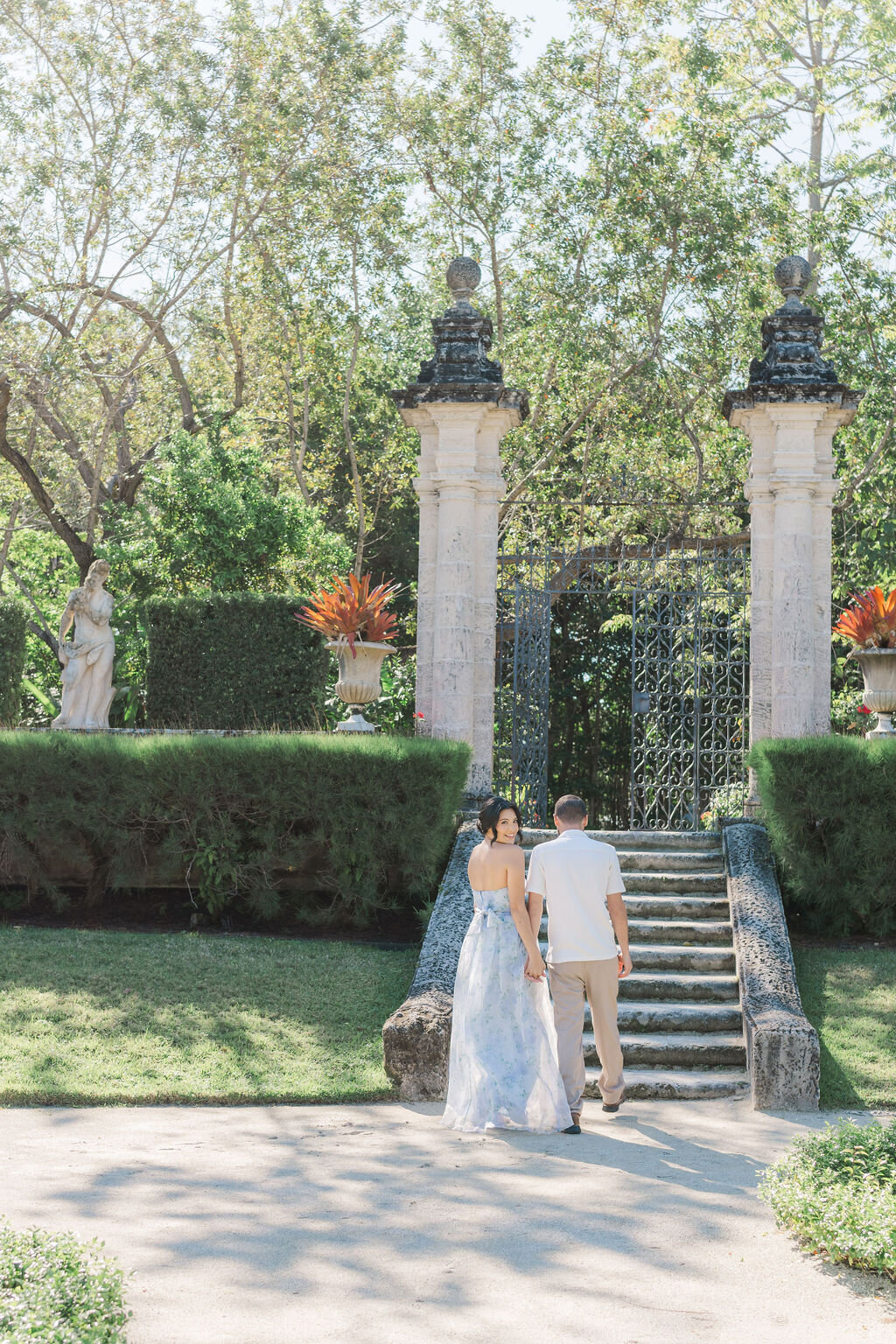 engagement at Vizcaya Museum and Gardens