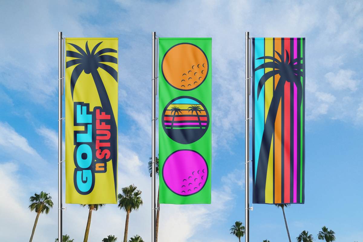 Golf N Stuff Vertical Flag Mockup