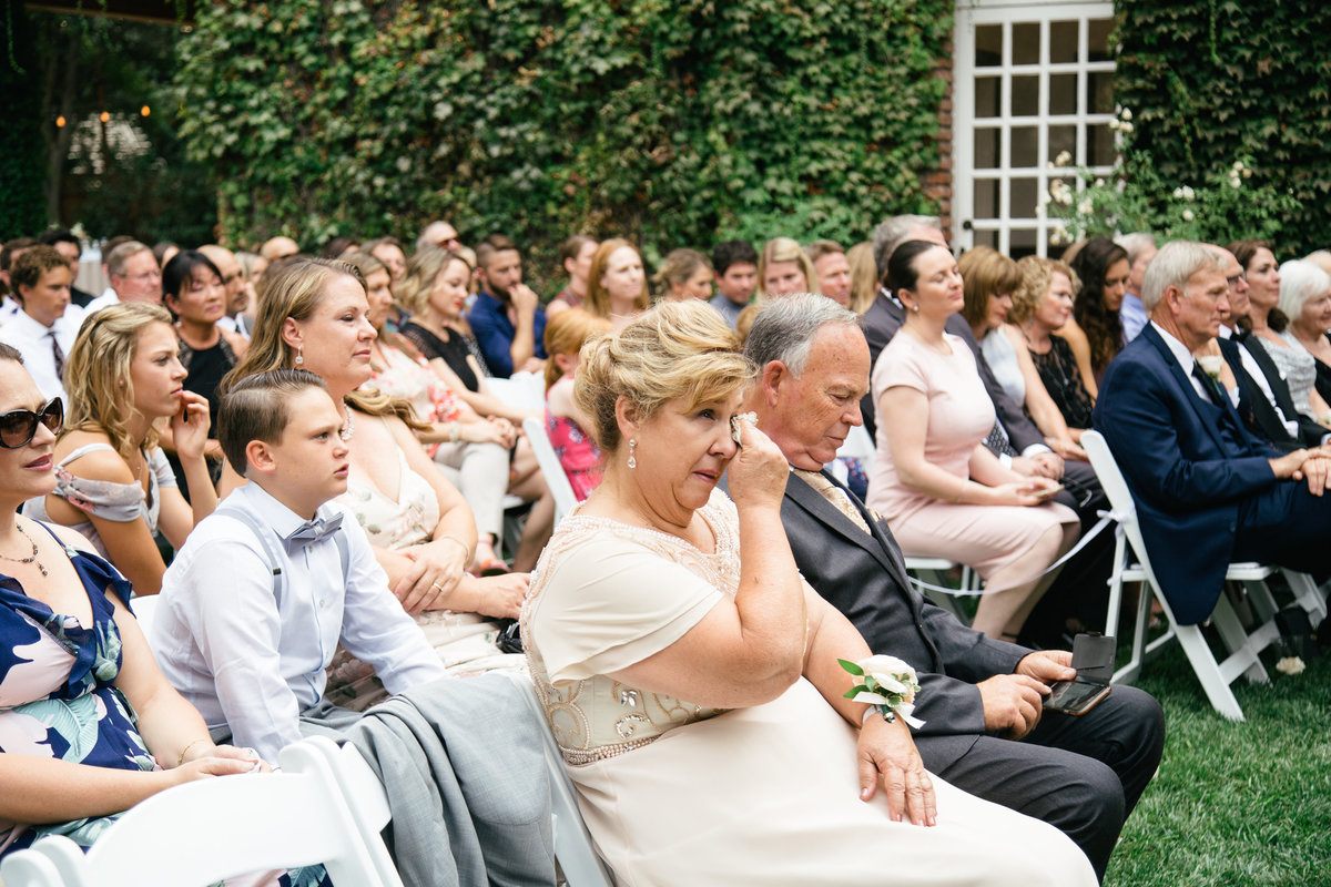 Mother cries at 1880 Union Hotel Wedding