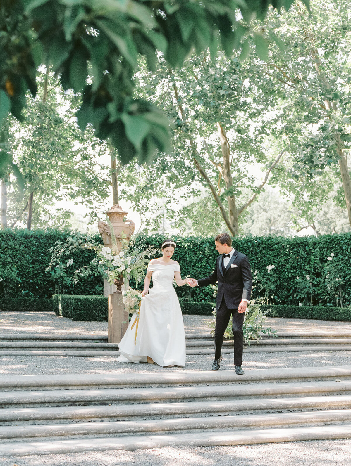 Romantic Bride and Groom in California Wine Country