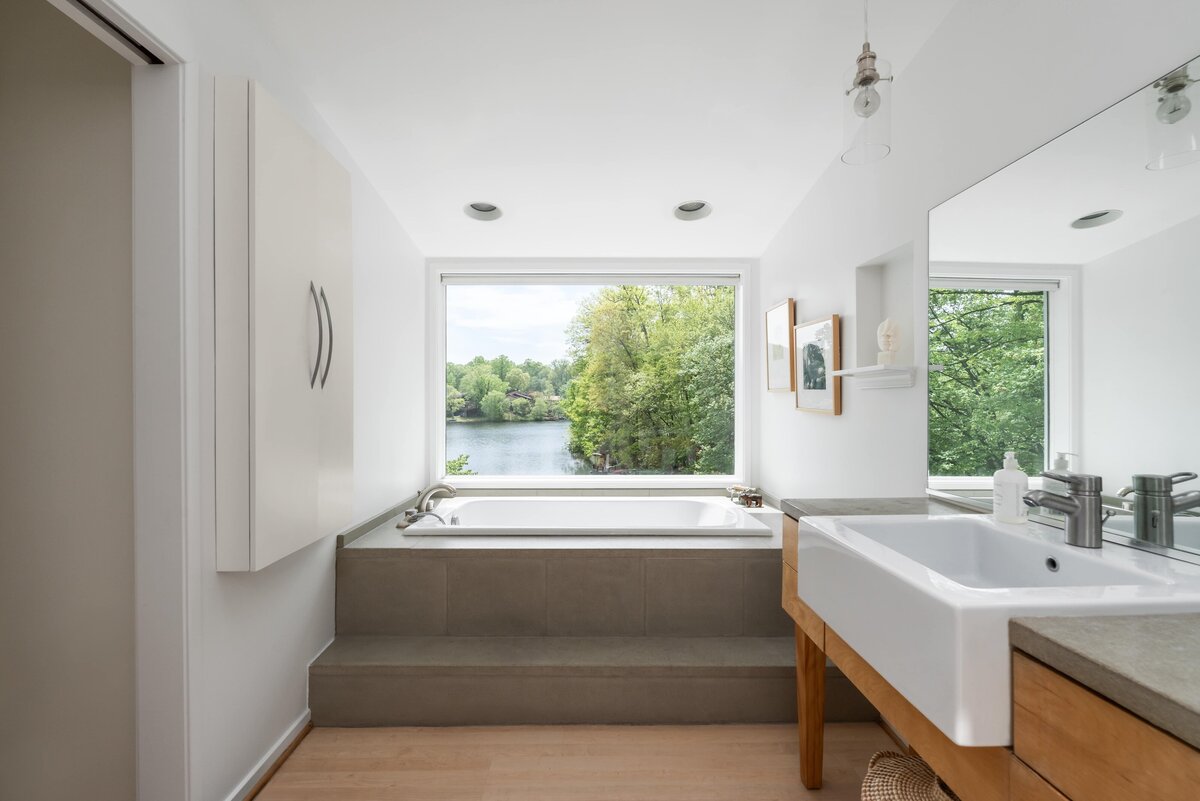 Soaking tub water view