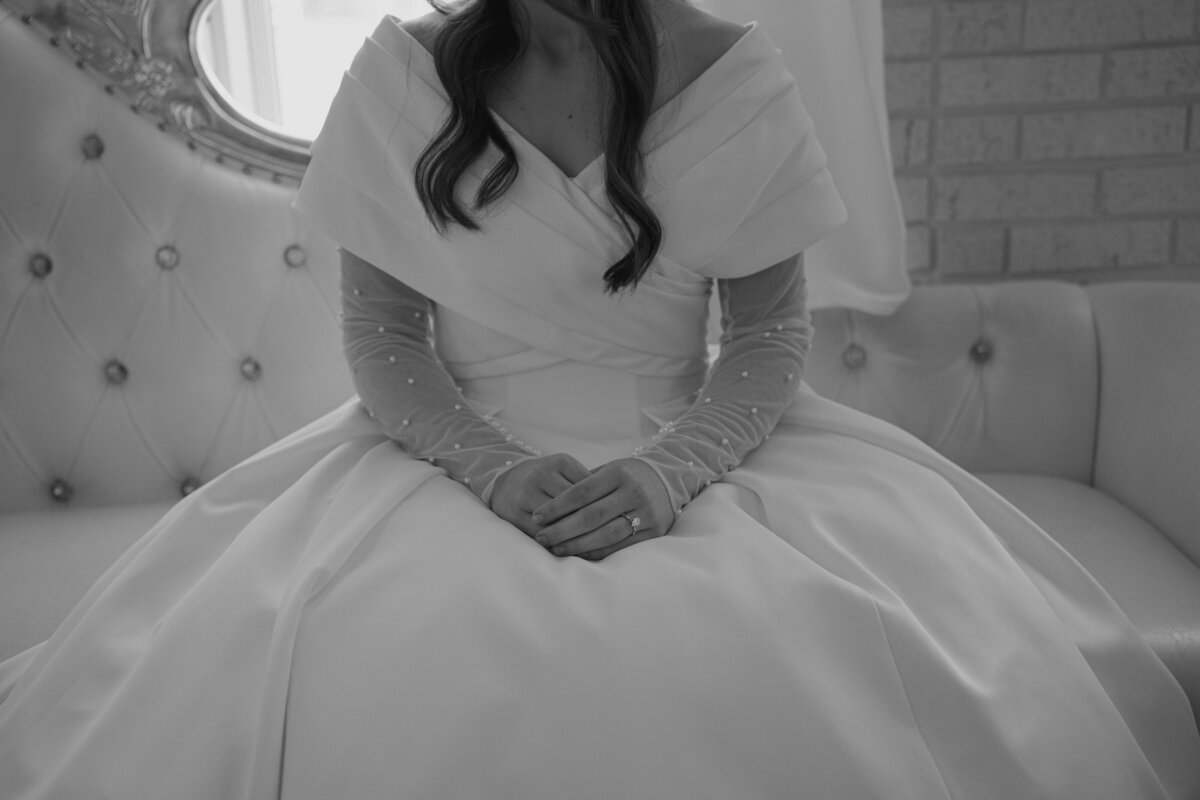 Up close detail photo of Bride